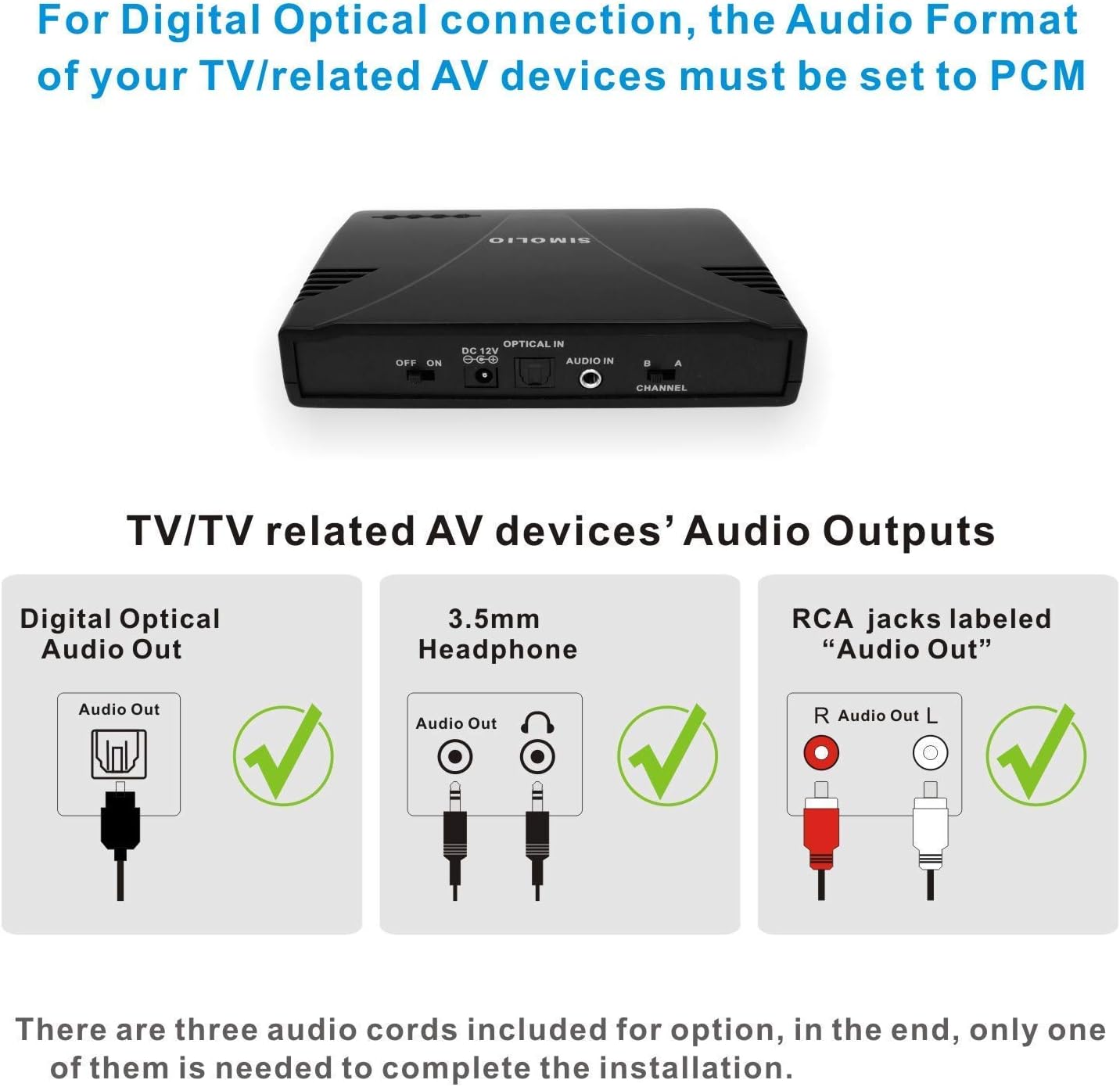 SIMOLIO Dual Channels IR Transmitter w/Optical in & 2 Pack of IR Wireless Headphone for in-Car TV/DVD/Video Listening, 2 Channel Car Headphones w/EVA Cases, Aux Cord, On-Ear Wireless Cars Headphones
