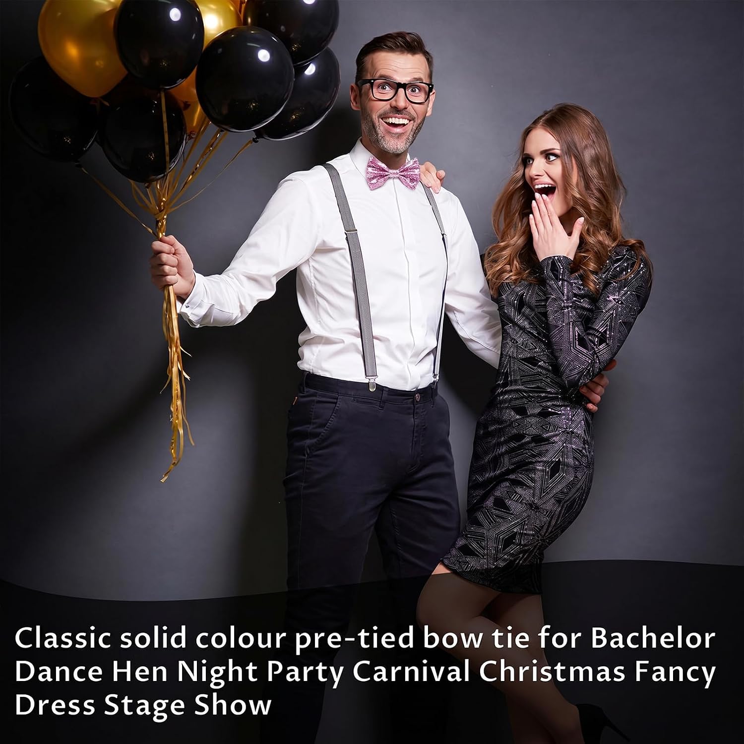 Ymapinc Sequin Bow Tie Sparkly Adjustable Glitter Necktie for Men Shiny Pre Tied Neck Ties for Banquet Carnival Costume Party