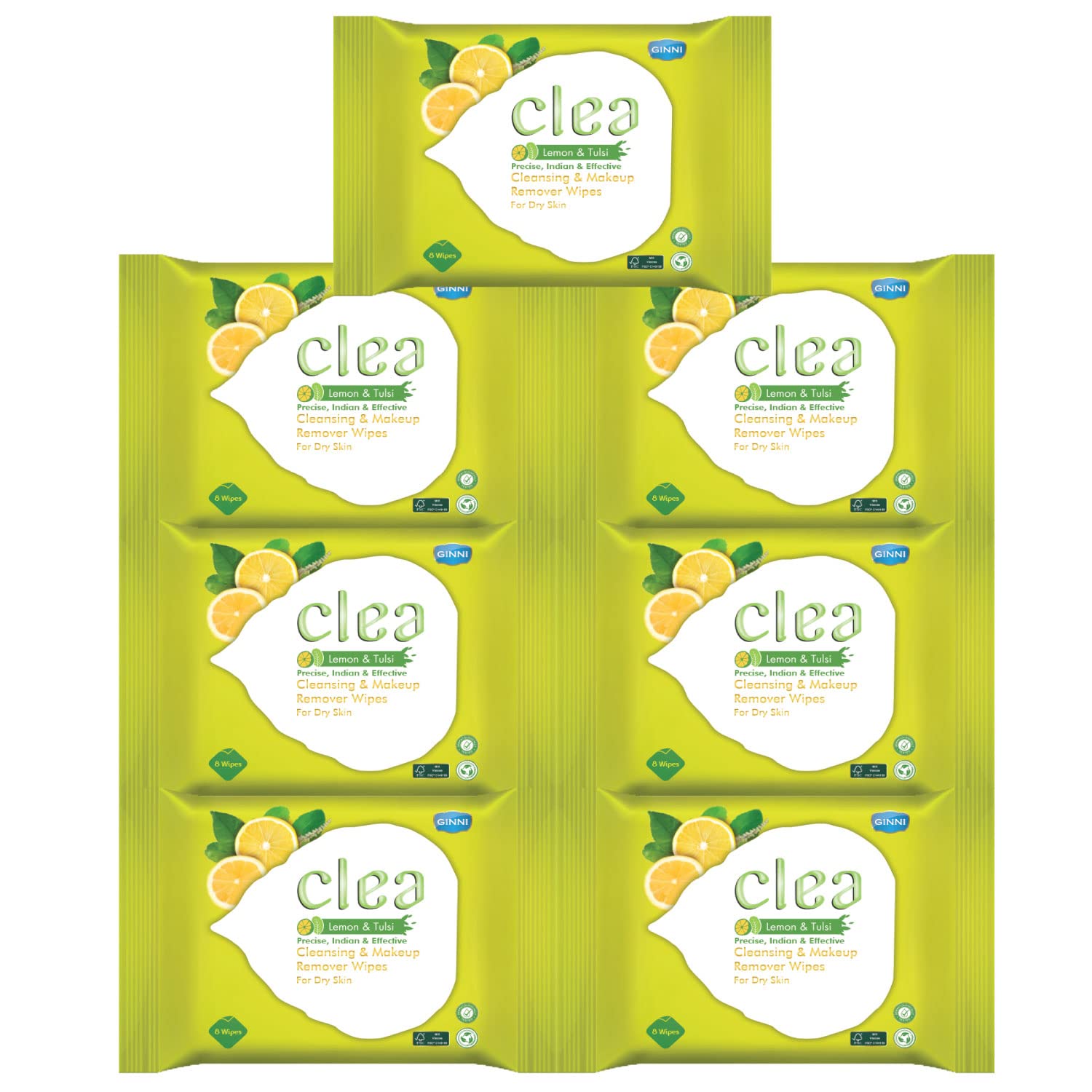 Clea Lemon & Tulsi Cleansing Makeup Remover Wet Wipes for Oily Skin - Removes Excess Oil, Moisturizes, Prevents Acne, Hydrates Skin - Pack of 7 (8 Wipes in Each Pack, Wipe Size :- 150mm x 140mm)-image-35