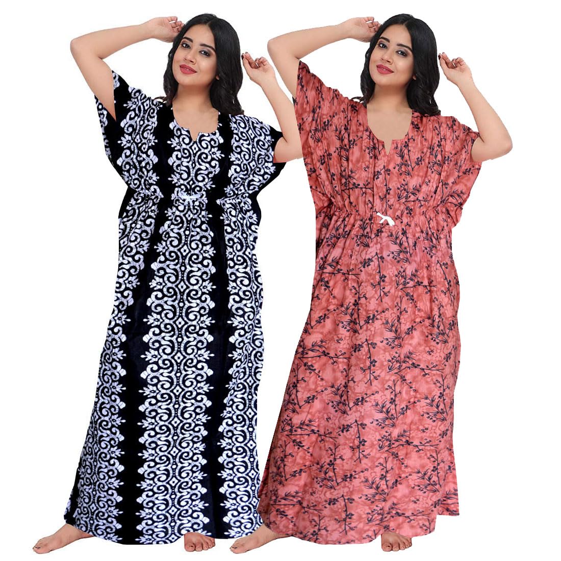 Women's Pure Cotton Nightwear Casual Nighty (FASHION-1086 XL) Orange-image-23