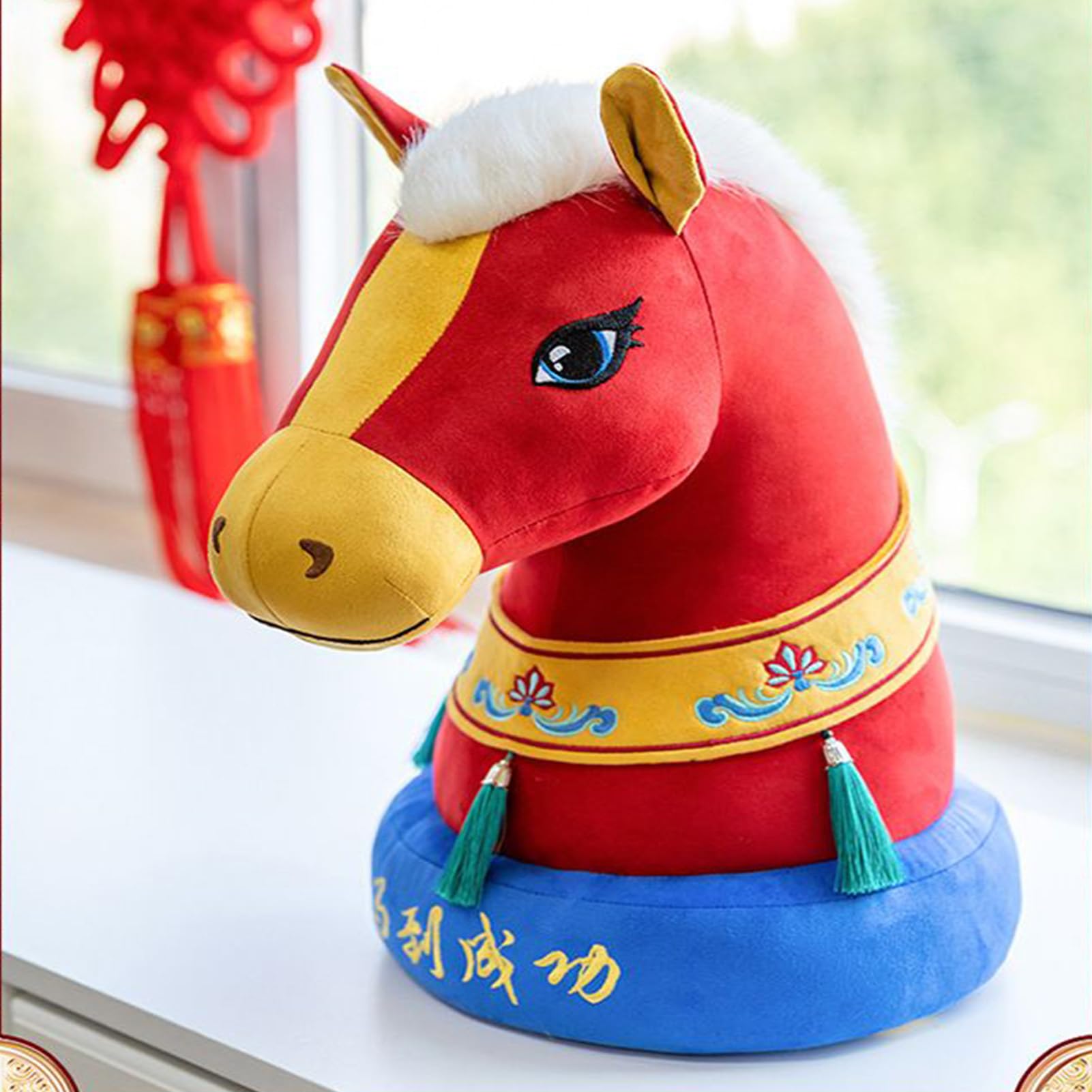 Giocattolo Di Peluche A Forma Di Cavallo Mascotte Per Le Feste E Il | Peluche per l'Anno del Cavallo Cinese per Automobile Ufficio Negozio Ristorante e Tavolo