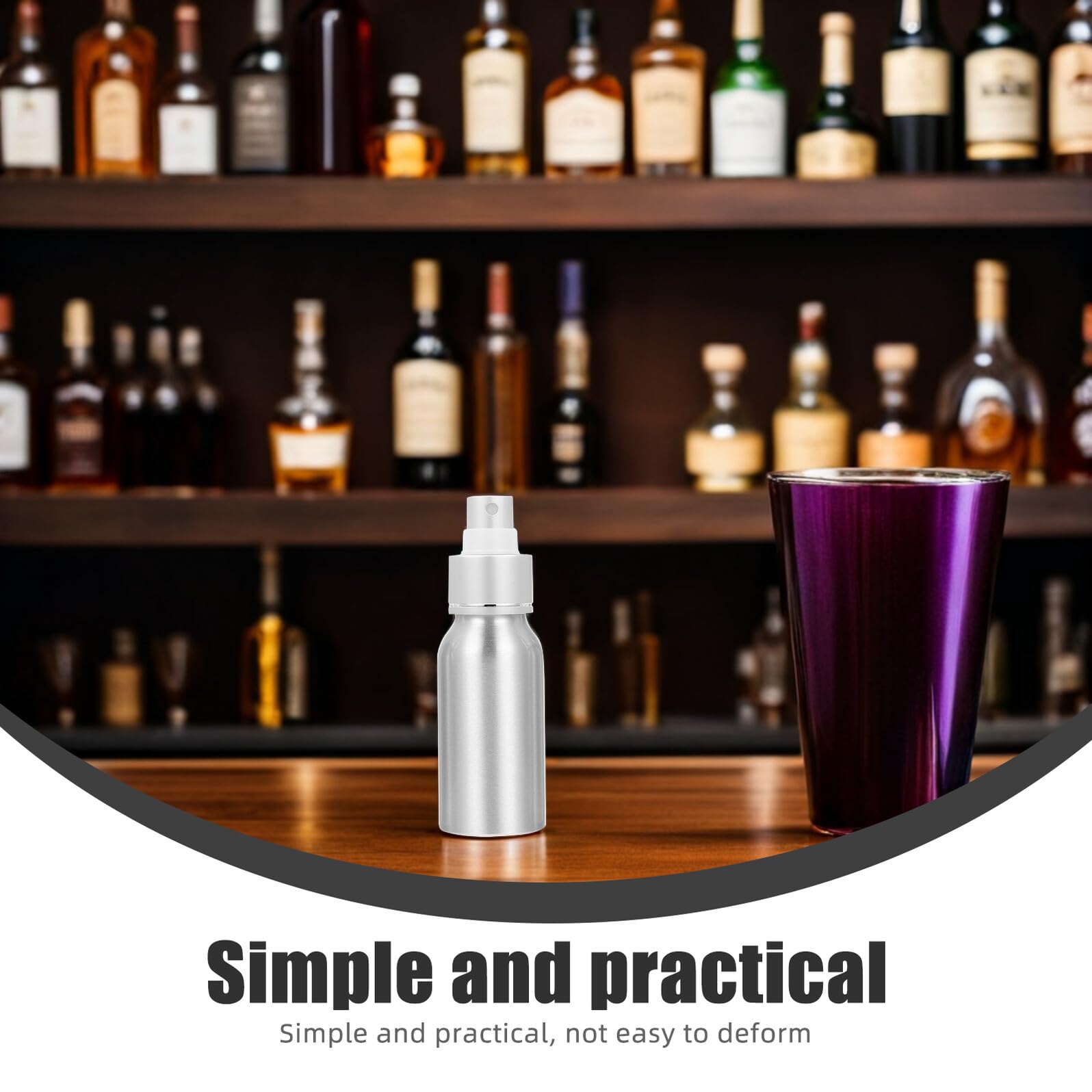 2 Stück Cocktailzerstäuber 50 Ml aus Aluminium und Pp Wiederbefüllbare Sprühflaschen für Wein und Sherries Tragbar für Home Riegel und Küche