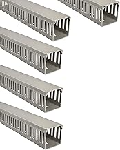 Jandei - Pack of 5 Cable Gutters, Desk Organizer, PVC Coated, Grey, Length 40 cm (60 x 60 mm)