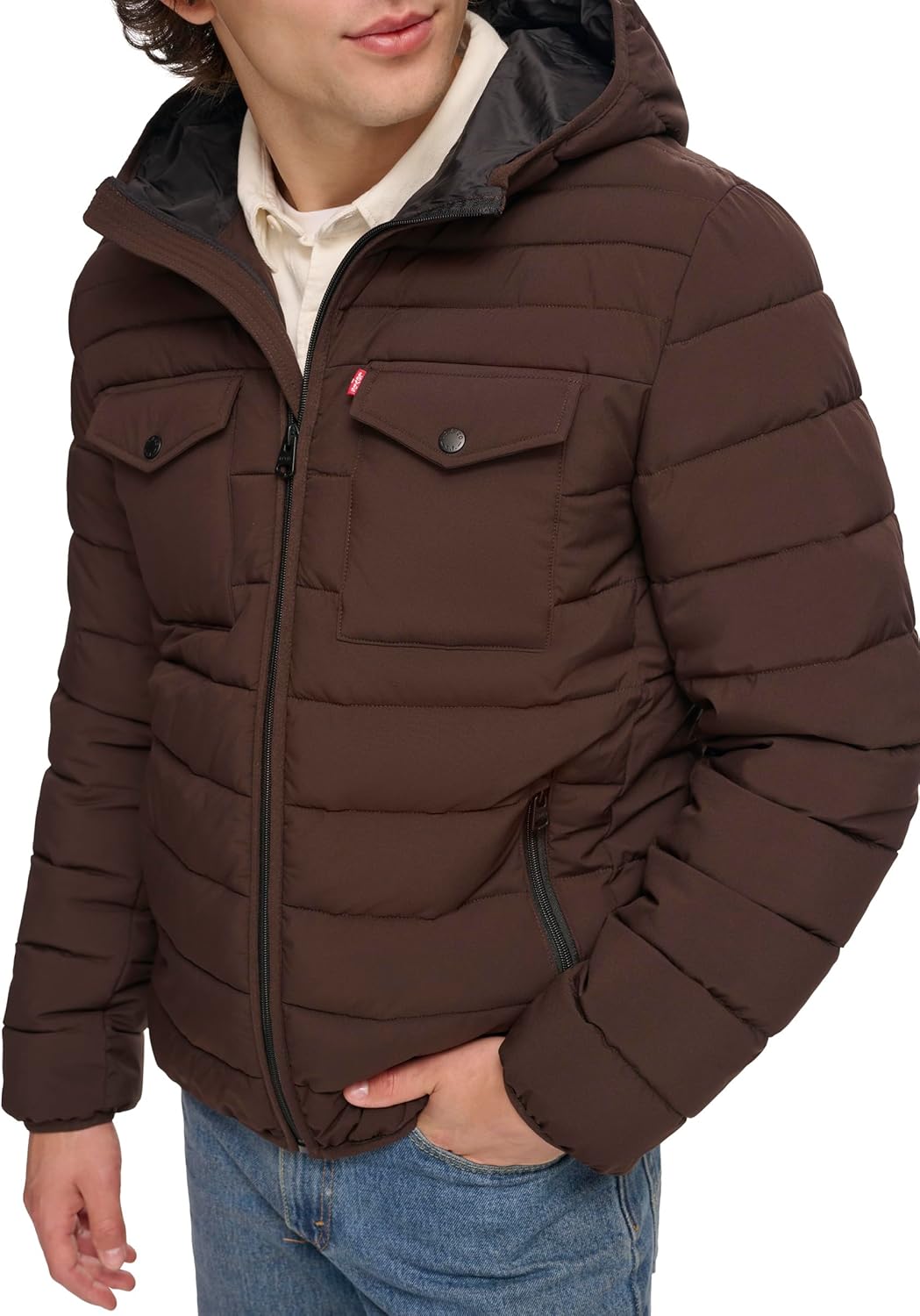 Water Resistant Performance Stretch Hooded Puffer Jacket - Image 6