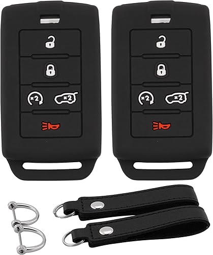 Funda de silicona para llavero para Jeep Grand Cherokee 2021-2024, para Grand Cherokee L 2021-2023, para Grand Wagoneer 2022 2023 5 botones
