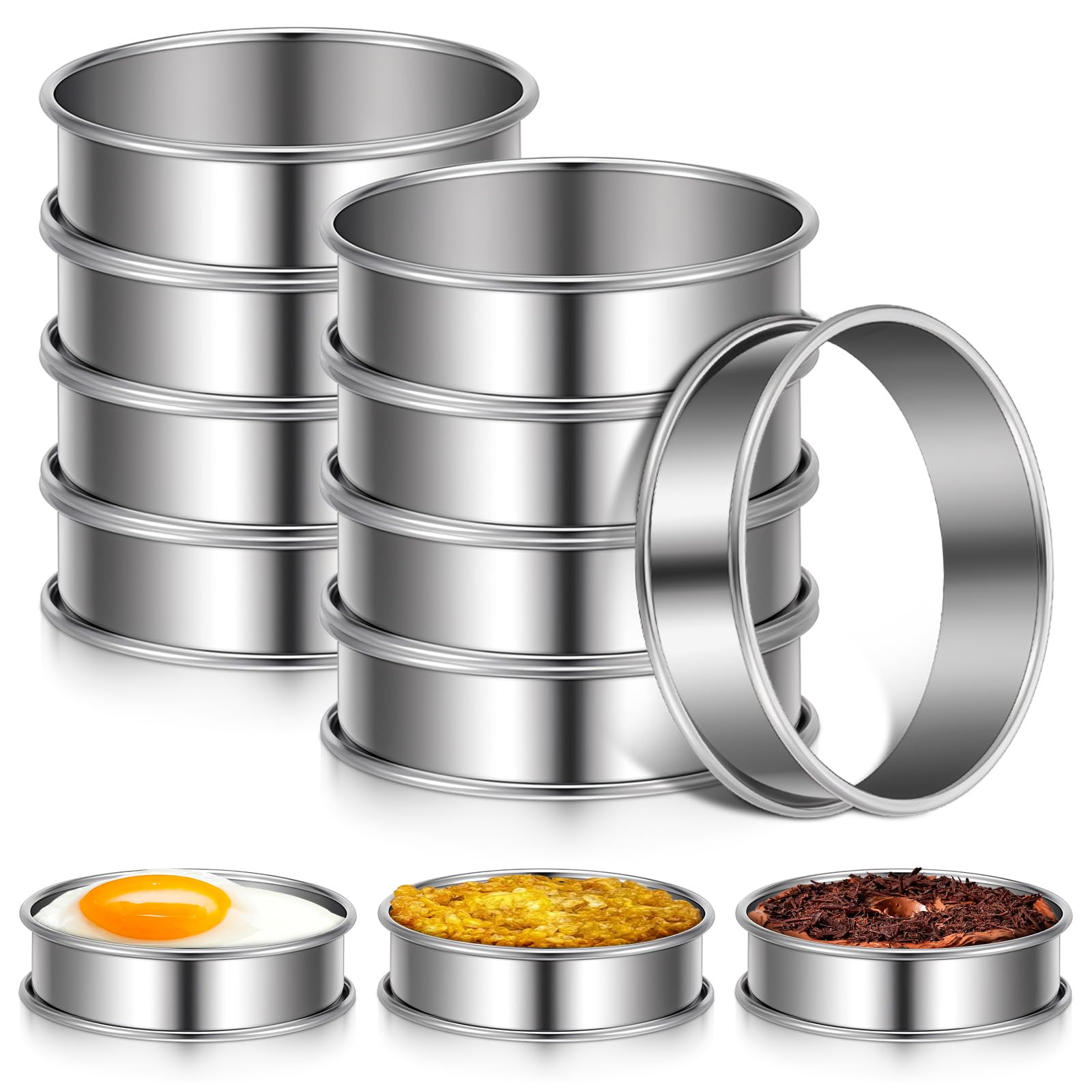 Stainless Steel Cookie Rings - 12 Pack -10