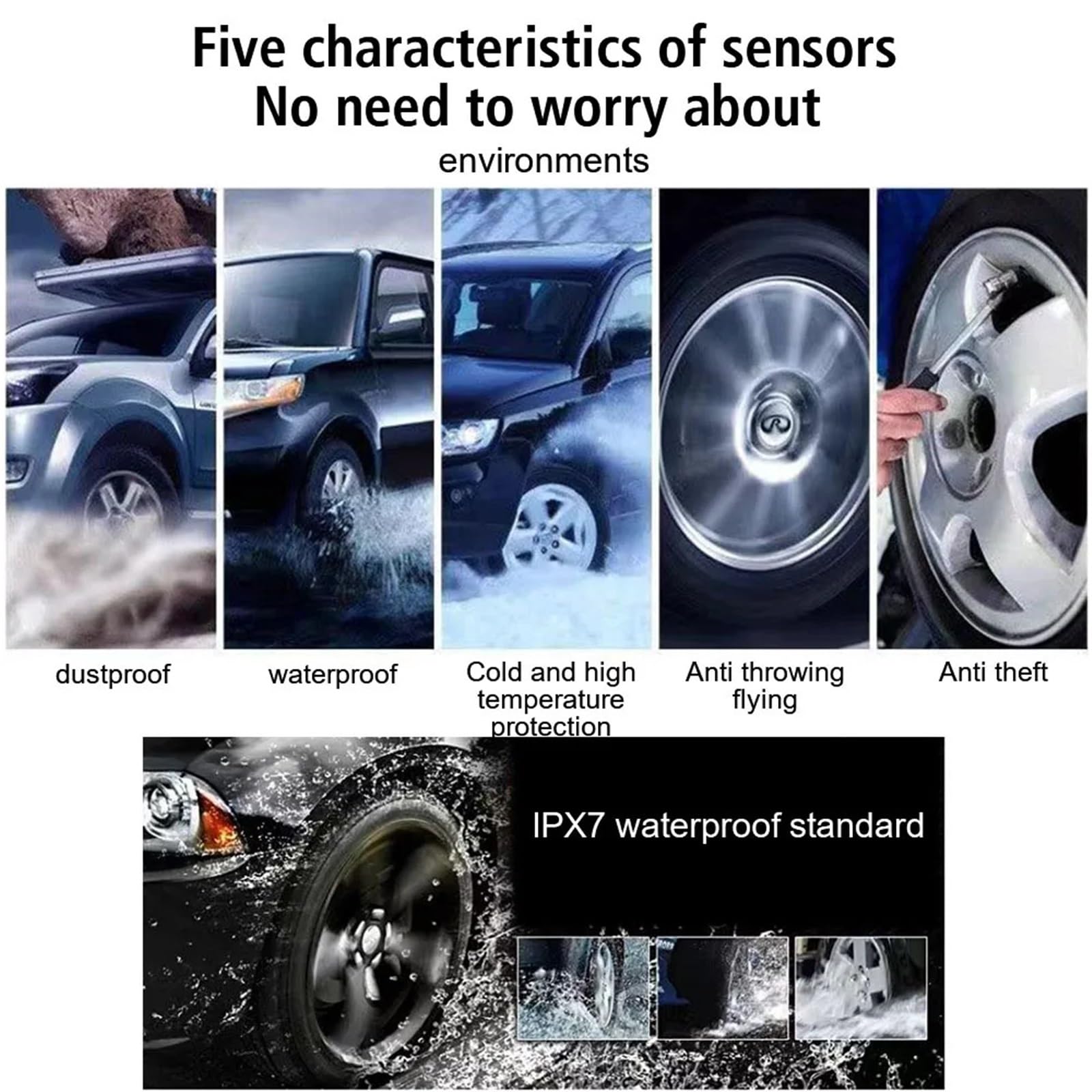 2/4PCS Telefon Wyświetlacz Samochodowy Motocykl Samochód TPMS System Monitorowania Ciśnienia W Oponach Zewnętrzny Alarm Czujniki Ciśnienia W Oponach(4 PCS)