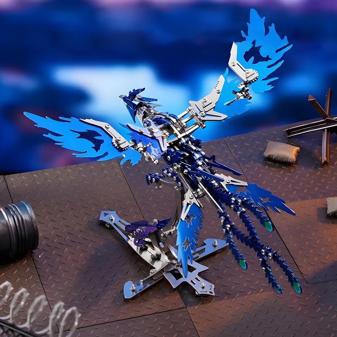 3D DIY metalowe puzzle ze zwierzętami, steampunk, mechaniczne feniks, model, zestaw, rękodzieło, łamigłówki, zestawy dla dorosłych i nastolatków, mechaniczne puzzle metalowe - 358 elementów