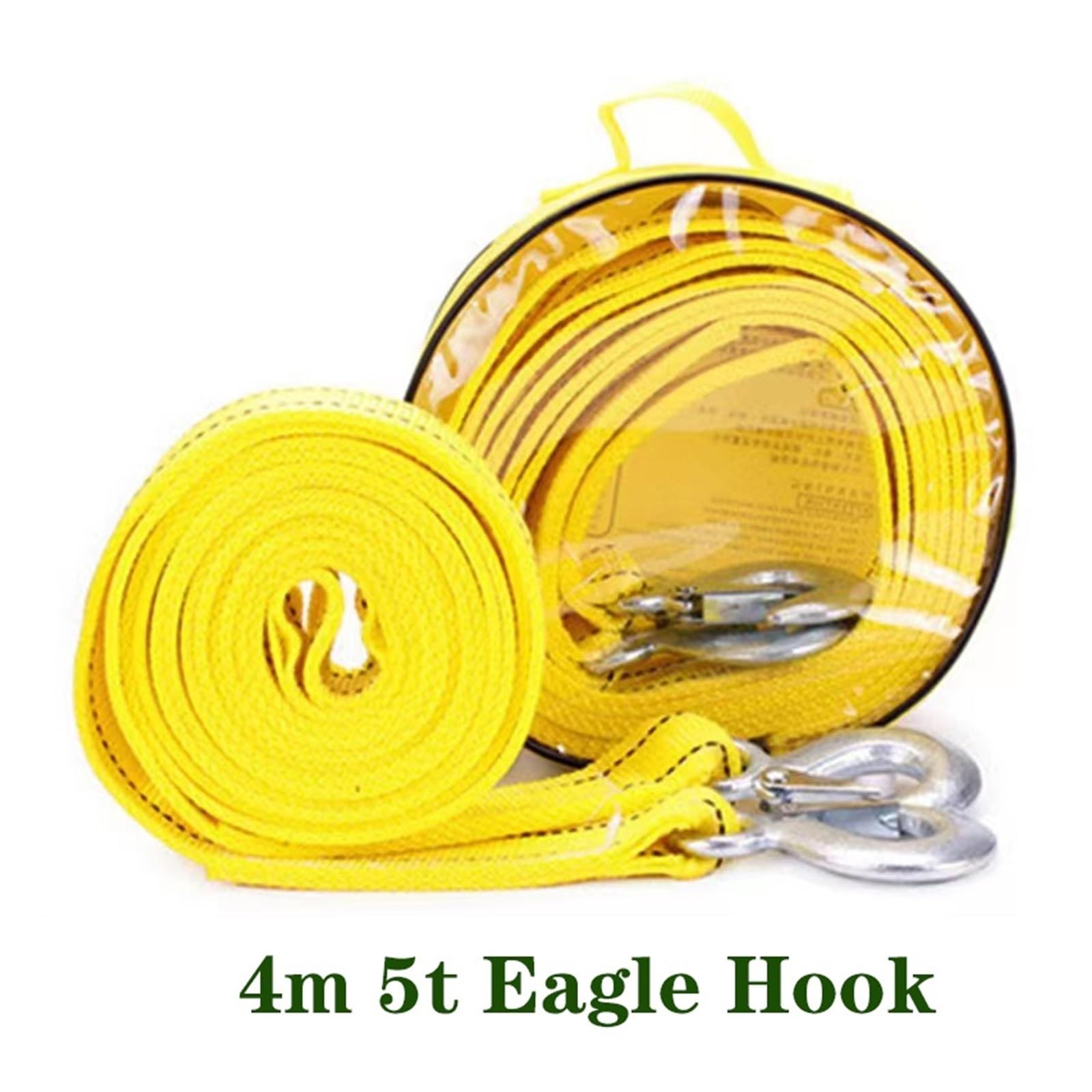 400CM Heavy Duty 5 Ton Samochód Kabel Holowniczy Holowanie Ciągnąć Linę Pasek Haki Van Road Recovery U-hook Eagle Claw Hak Przyczepy Wciągarka Solidna I Niezawodna(4M 5T Eage HOOK)