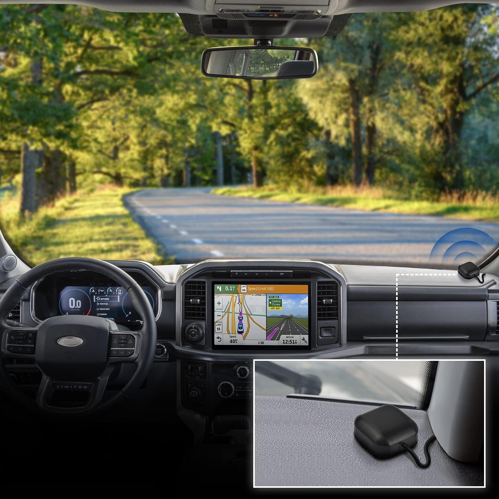 Bingfu Antenna GPS Auto Fakra C Base Magnetica Attiva per Radio Modulo Navigazione