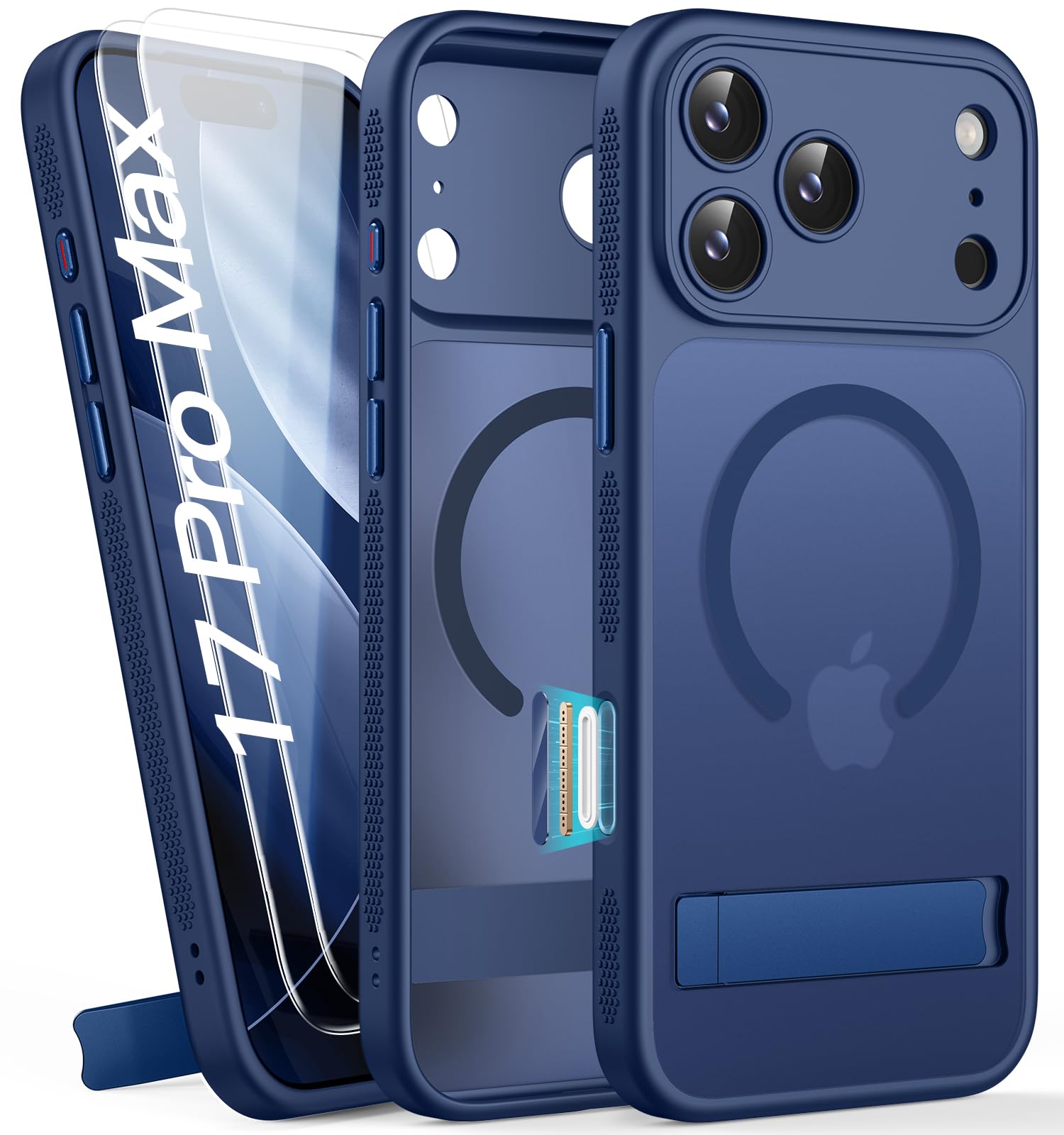 Coque iPhone 17 Pro Max silicone MagSafe bleu pour support de bureau - 8