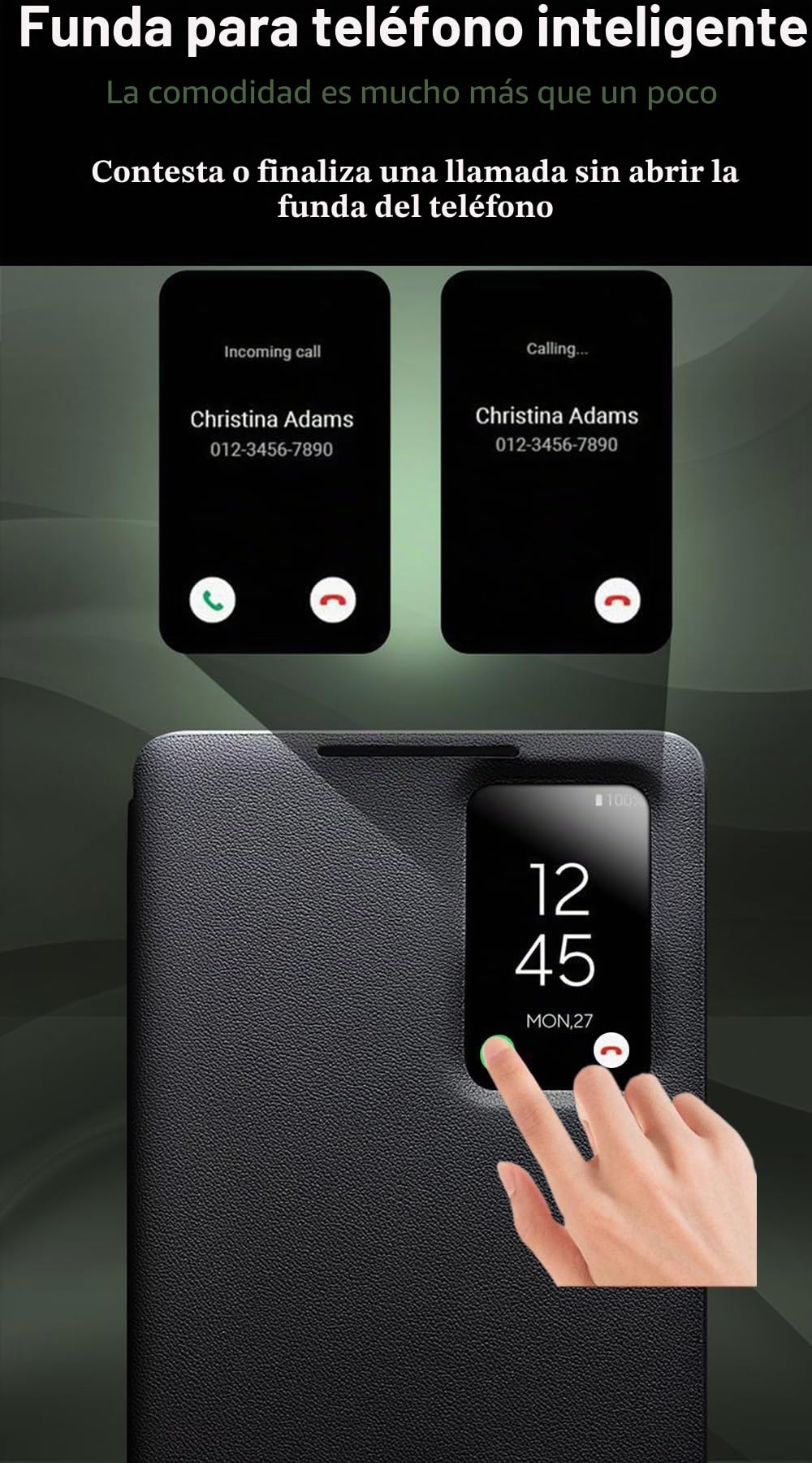 Funda Inteligente de Cuero para Samsung Galaxy S26 Ultra. Sueño/Activación Automática, Cubierta de Piel para Teléfono Móvil, Carcasa de Telefono Galaxy S 26 Ultra - Negro