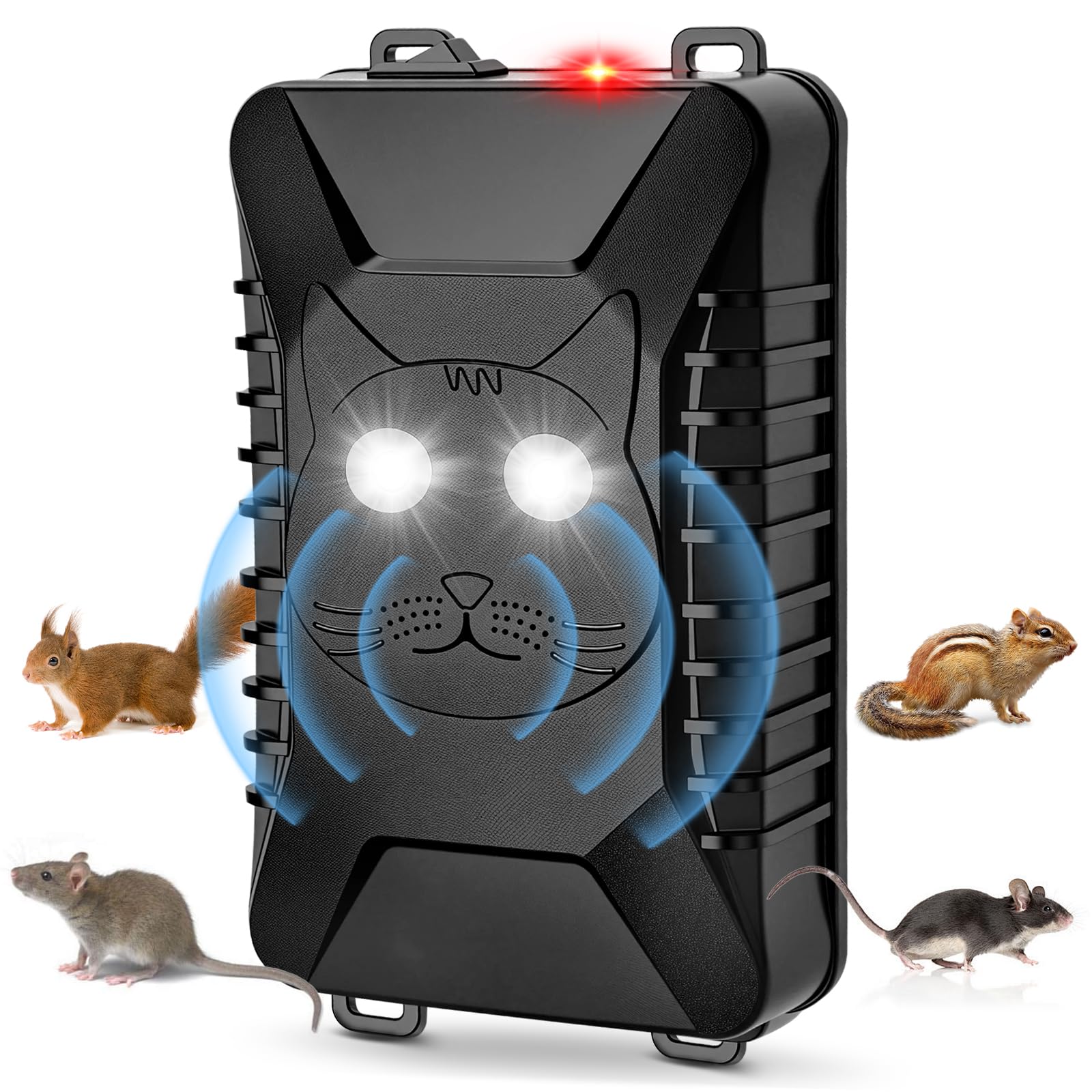 Ultrasuoni per Topi, 12v Repellente Martore Auto con Flash, per Auto, con Flash, Repellente Anti-Martore per Auto, Garage, Fienile, Magazzino, Anti Faine, Donnole, Roditori