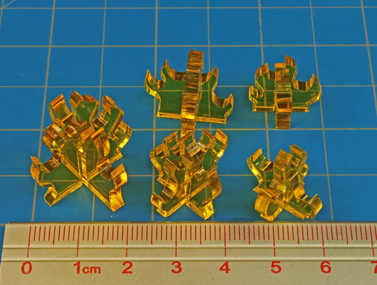 Litko Small Flaming Wreckage Markers (7 Stück) – 15 Mm Durchmesser, 30 Mm Hoch – Für Tabletop-Spiele Wie Warhammer, Pathfinder
