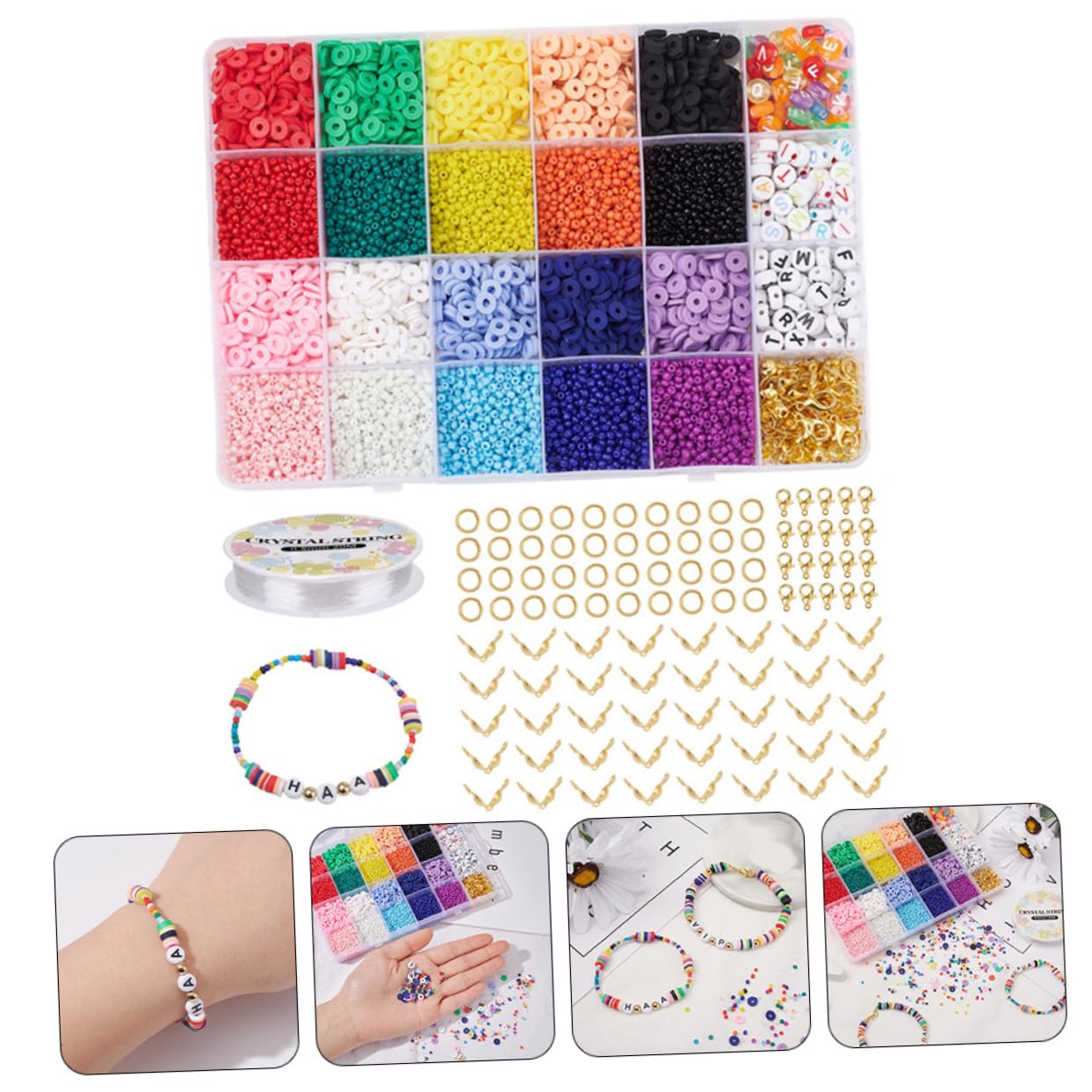 1set Perline Di Lettere Polimerica Colorata Di Perline Per Gioielli Fai Da Te Accessori Per Creazione Di Bracciali e Collane Per Artigianato