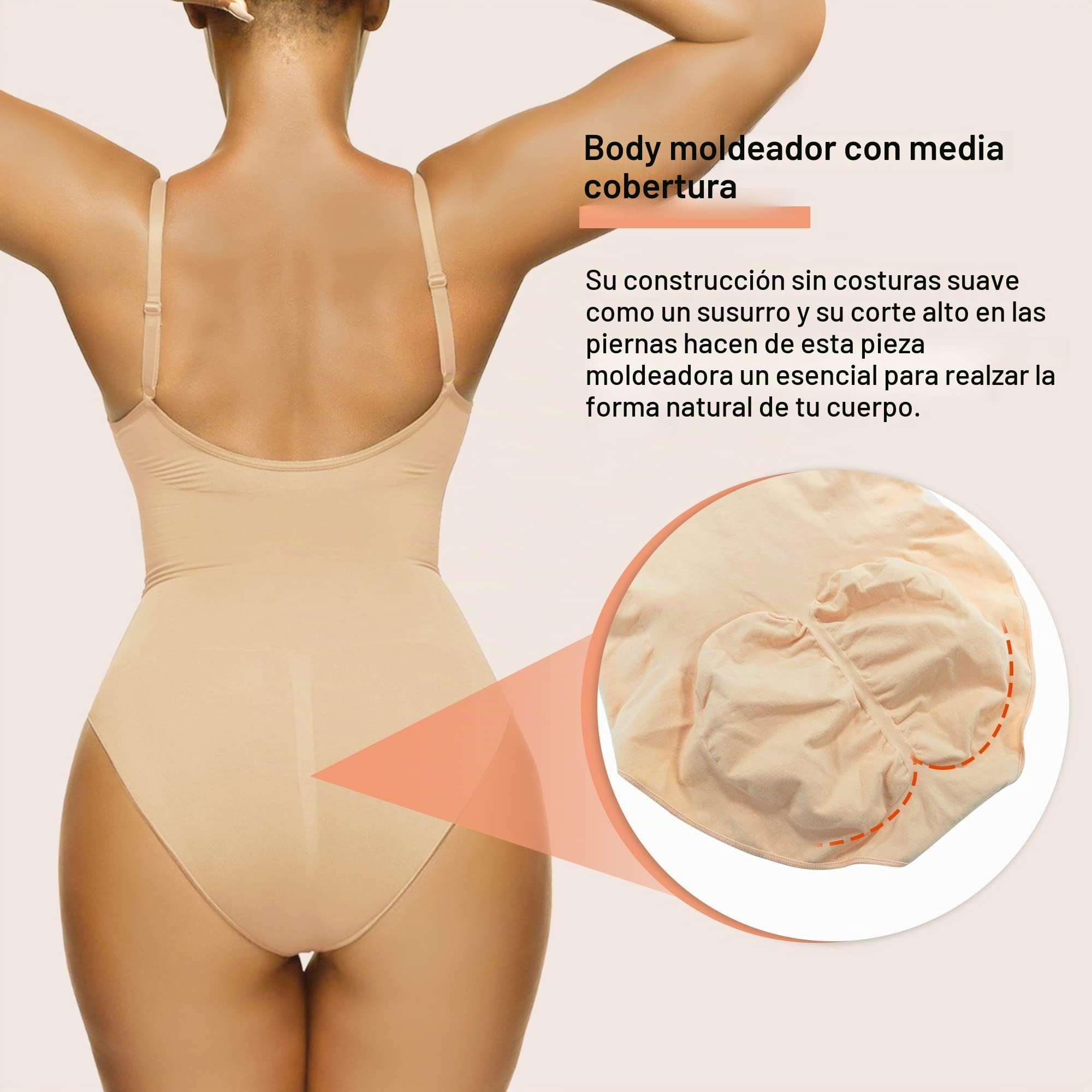 SHAPERX Body Moldeador Mujer Bodysuit Reductor Abdominal Posparto Control y Modelado Línea Invisible Shapewear Posparto