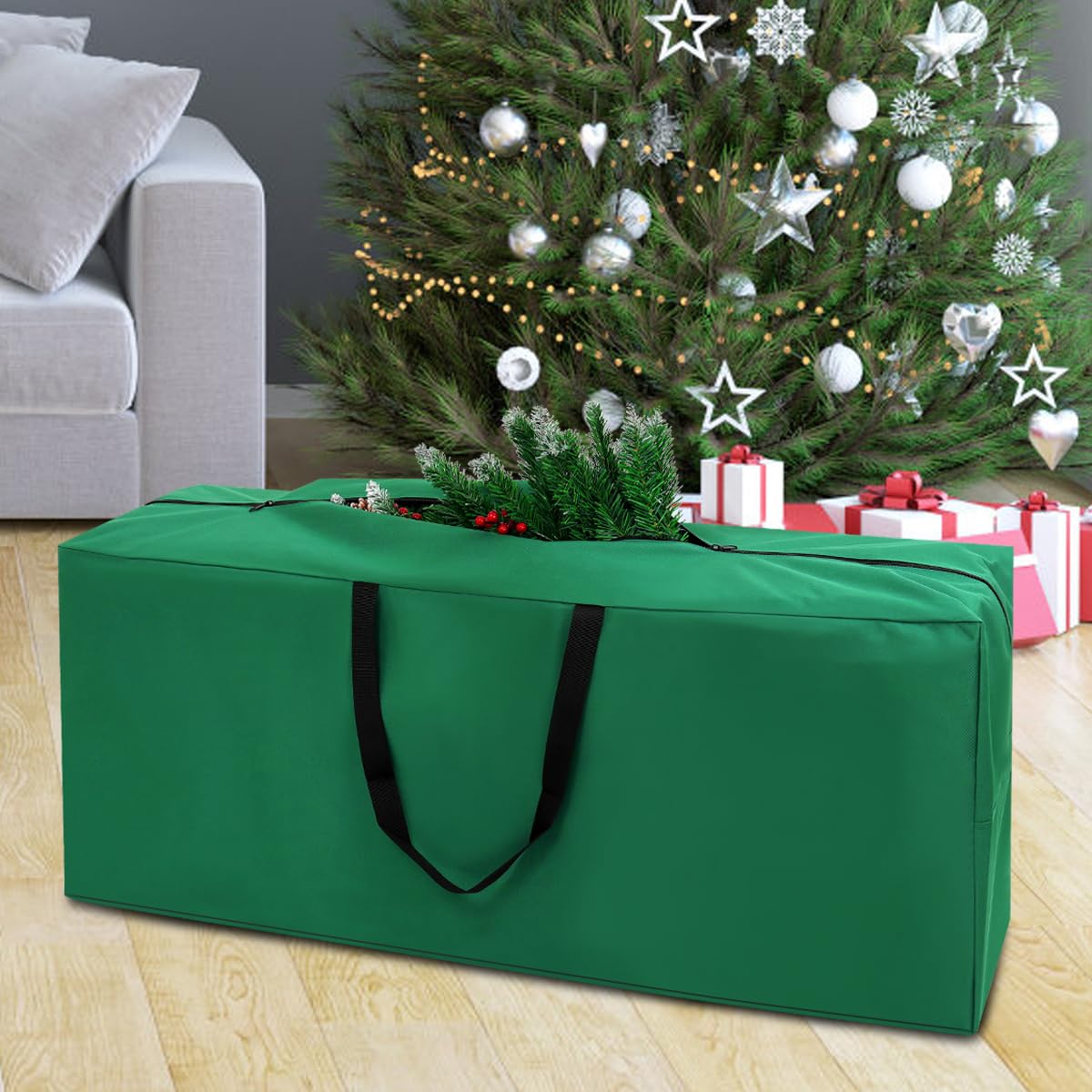 NUOBESTY Borsa portaoggetti in tessuto Oxford per albero di Natale, per organizzare le feste