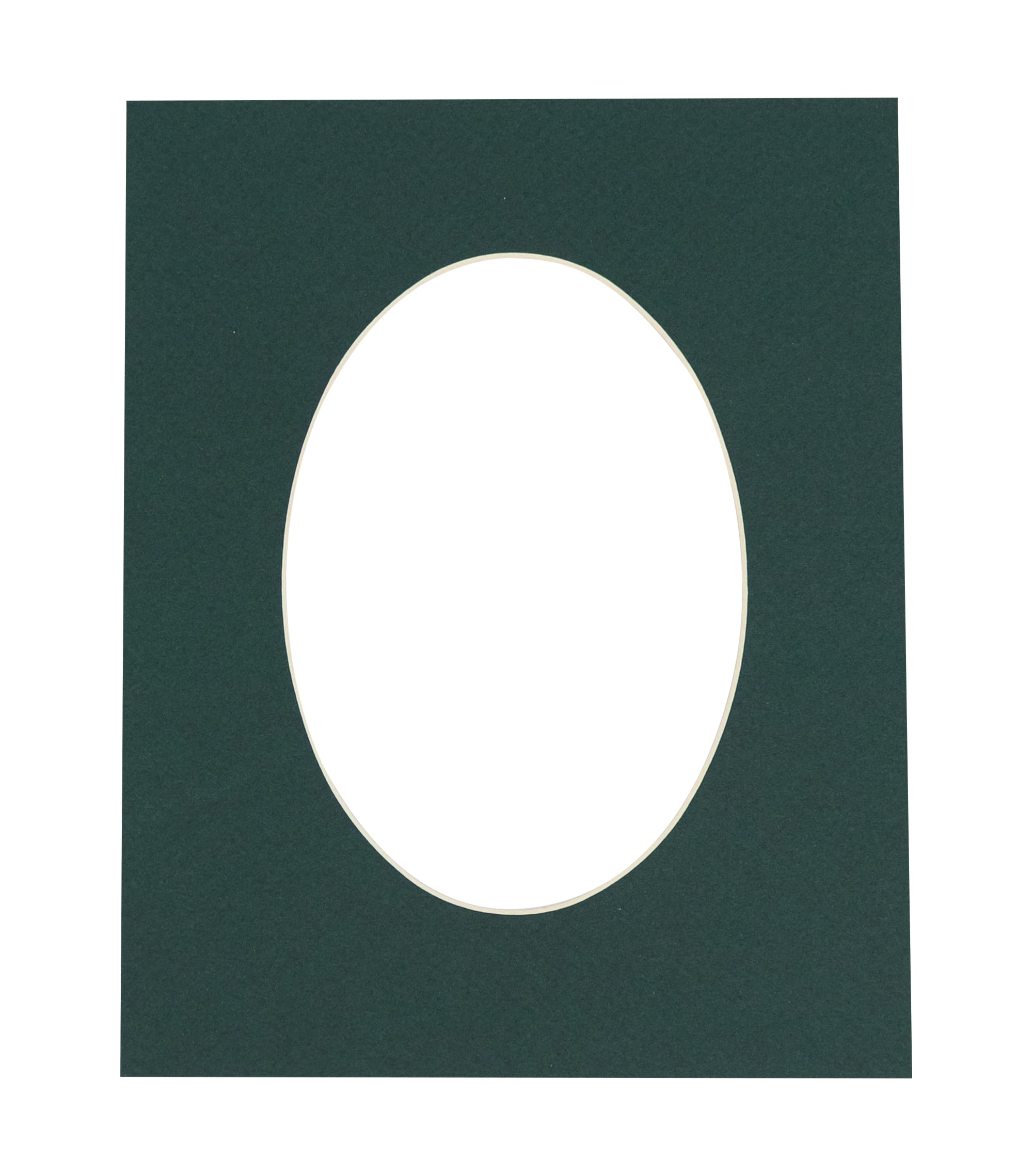 CountryArtHouse Forest Green Acid Free 18x24 Oval Picture Frame Mat with White Core Bevel Cut for 15x22 Pictures - Fits 18x24 Frame - Pack of 1 Matboard Show Kit with Acid Free Backing & Clear Bag