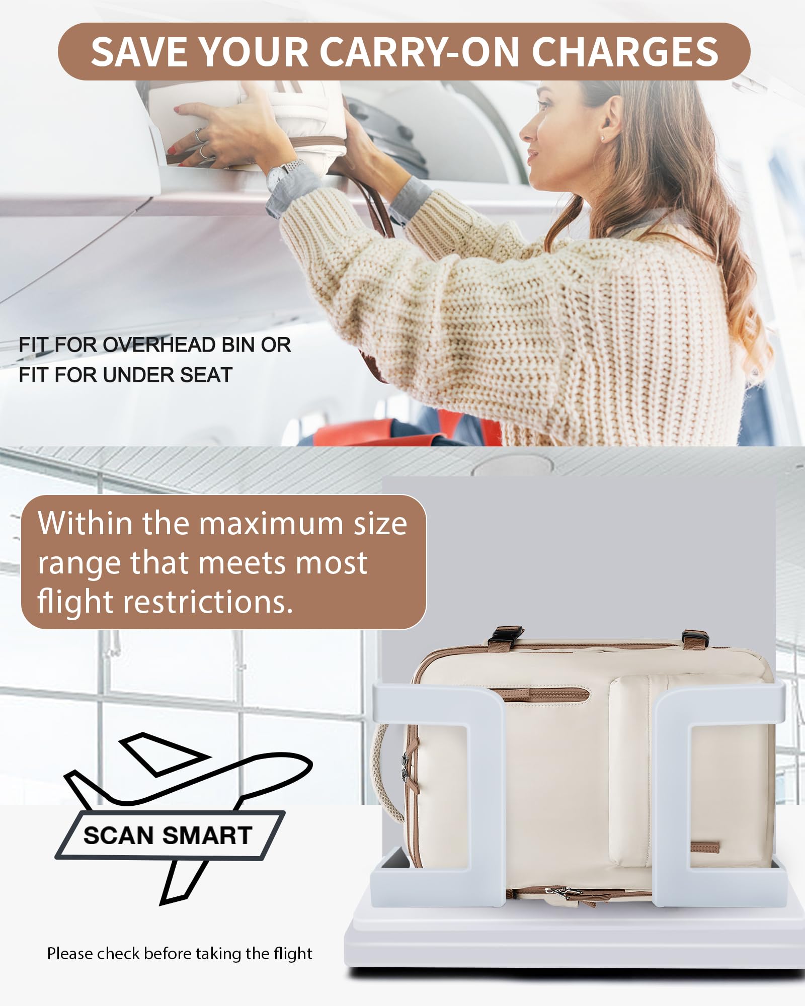 BJLFS Borse da Cabina per Ryanair 40×20×25 Bagaglio a Mano Easyjet 45×36×20 Borsa Zaino da Viaggio, Zaino da trekking,Zaino Casual per laptop da 14 pollici per scuola