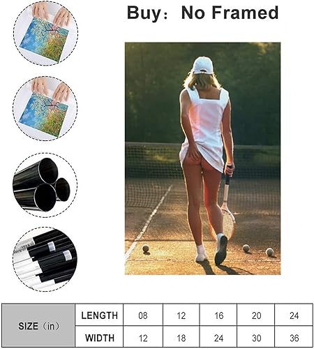 Miniatura 2 de LEES TOSS Póster de niña de tenis en lienzo, arte de pared, para sala de estar, dormitorio, pintura, pósteres decorativos para habitación, estética,