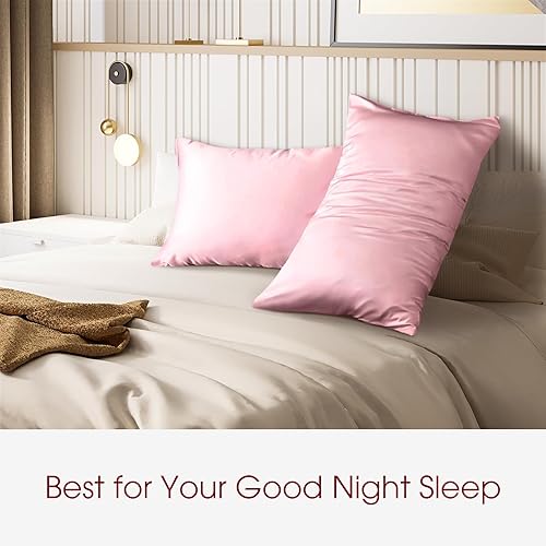 Miniatura 6 de Juego de 2 fundas de almohada de seda, tamaño Queen, 100% seda de morera para cabello y piel, seda 6A de grado más alto con cremallera oculta, 20 x