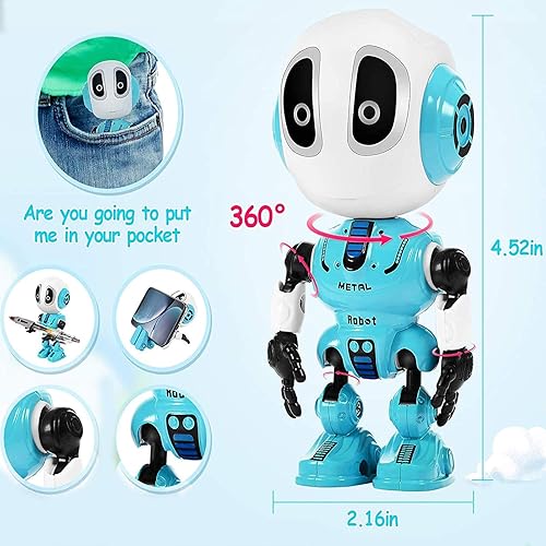 Vista 5 de Robot parlante para niños – Mini robot de juguete que repite lo que dices, juguetes de robots para niñas y niños de 4, 5, 6 años, rellenos