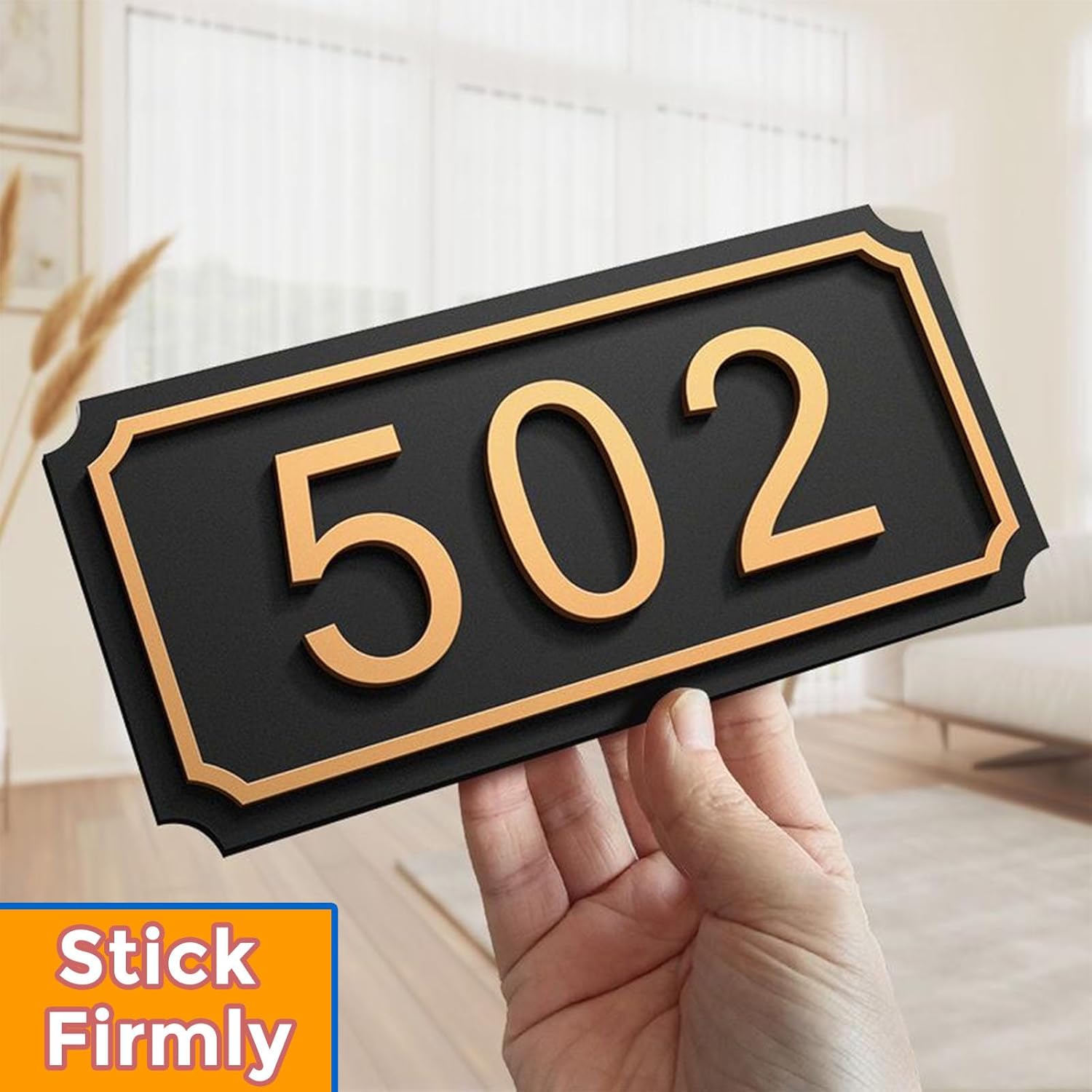Modern House Address Number Sign,Two Sets of Numbers (0-9),Street Mailbox Number,Personalized Home Address Plaques for House, Mailbox, Apartment, School,Office,Garden,Yard,Street (GOLD)