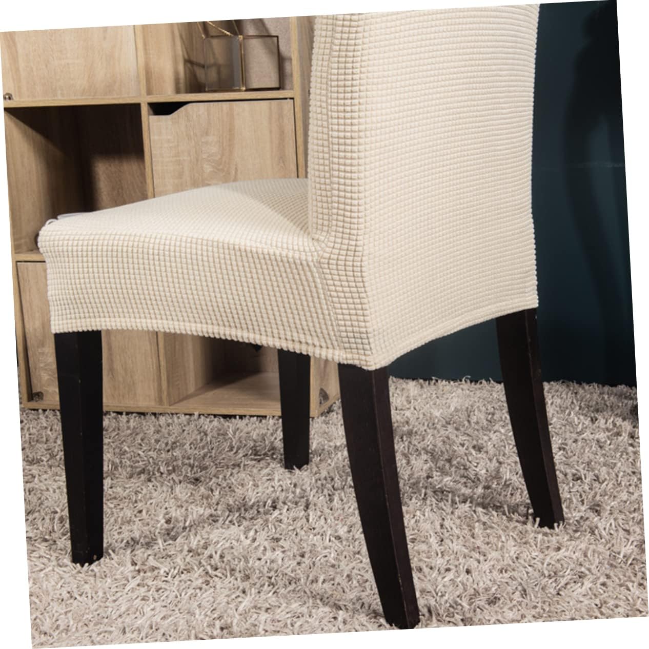 6pcs Elastic Stretchy Seat Covers for Dining Chairs Full Back Protective Case Polyester Spandex Chair Pad Suitable for Wedding Banquet Party