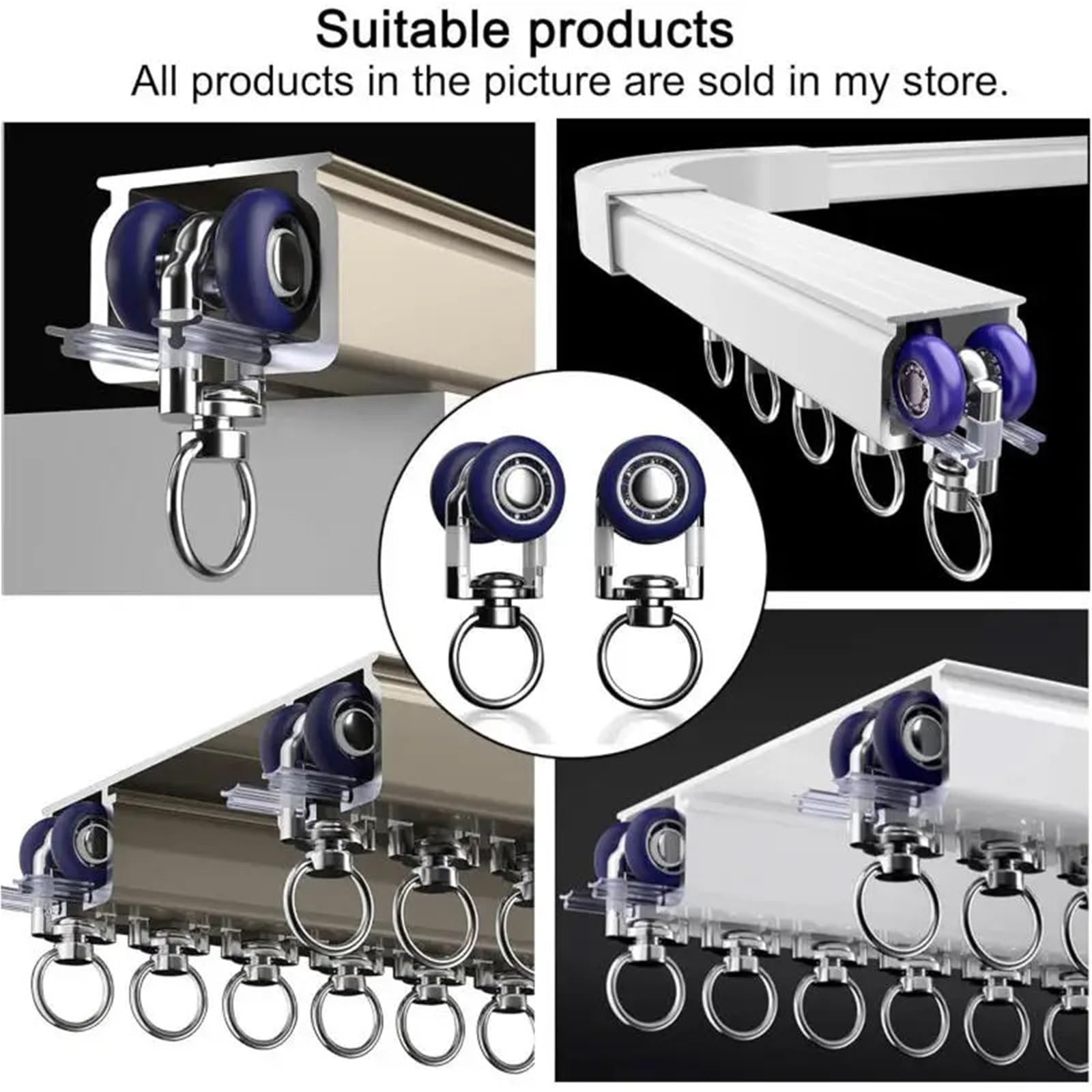Gardinenrollen 10/20 PCS von Vorhang Schienen Riemenscheiben Kunststoff Rollen Vorhang Zubehör Riemenscheiben Haken Riemenscheiben Fenster Hardware Edelstahl(20pcs)