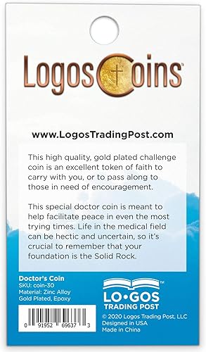 Miniatura 6 de Médico Moneda, "El Señor es mi refugio y mi fortaleza", Salmo 91 y Primum Non Nocere - First Do No Harm. Ficha de bolsillo de fuerza, paz y