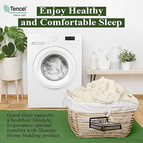 Miniatura 9 de Sábanas Tencel de tamaño matrimonial, sábanas certificadas 100% Tencel Lyocell - Sábanas de eucalipto para todas las estaciones - Juego de sábanas