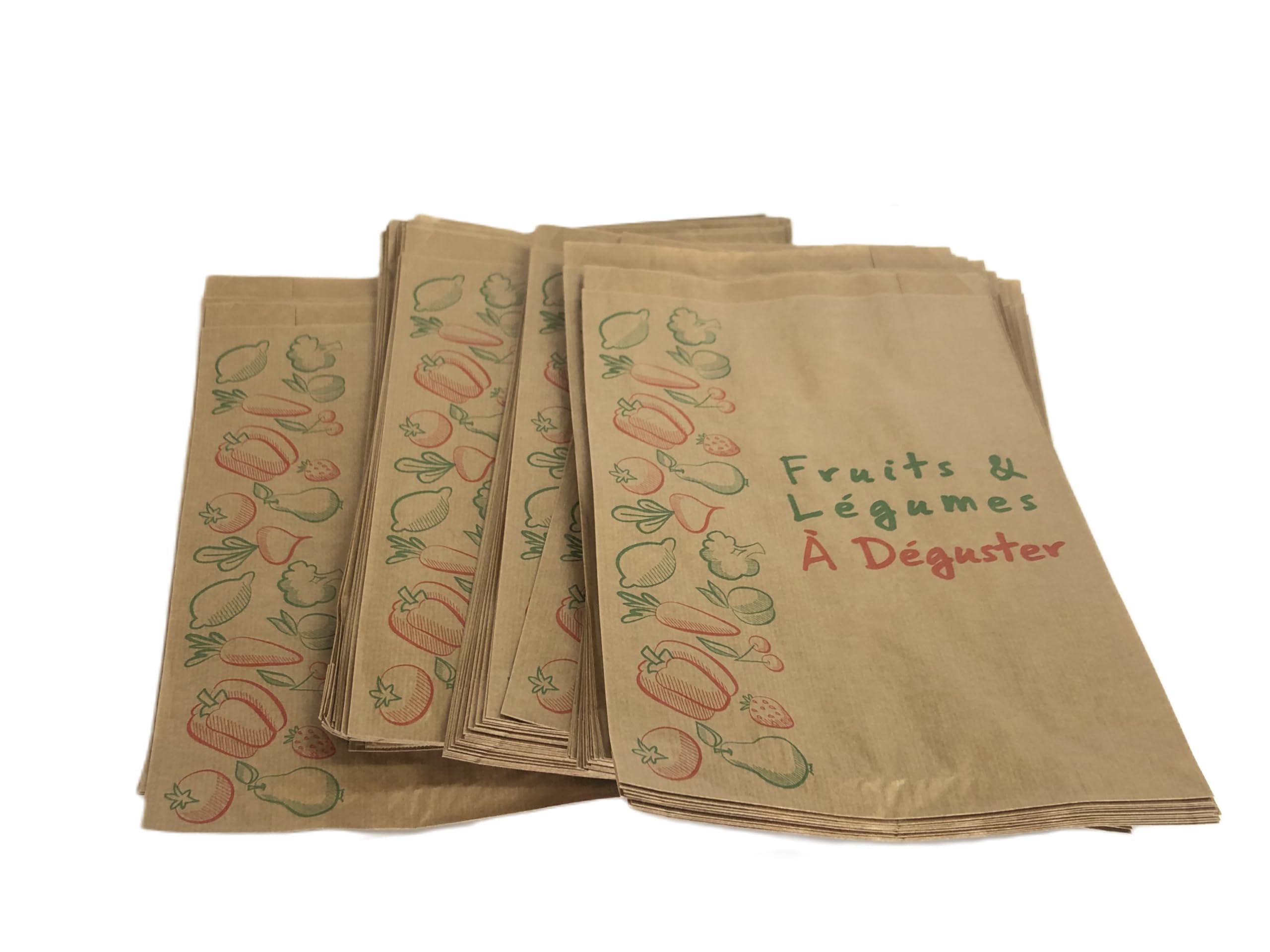 Lot de 500 sacs en Papier Kraft Enfilée Brun pour fruti légumes, bijoux 20 x 34 x 7 cm.