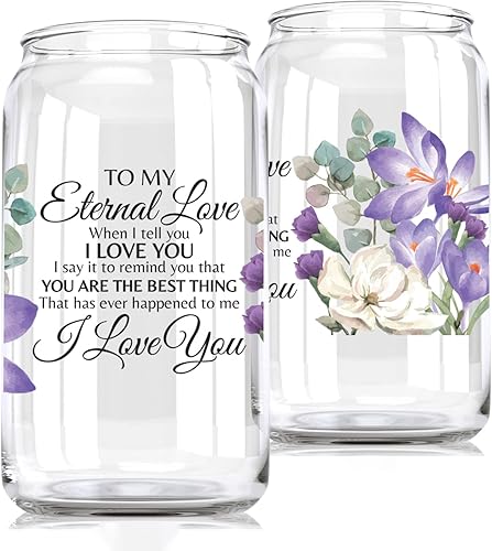 Toasted Tales To My Eternal Love - I Love You - Lata de cerveza dorada de 16 onzas con impresión vívida Vaso de cerveza novedoso Regalos del día