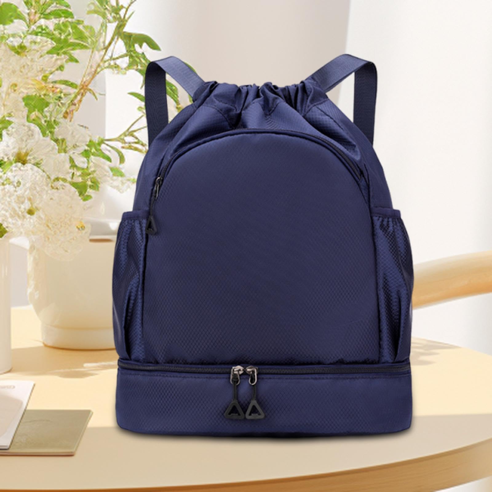 Oshhni Mochila Deportiva con cordón y Compartimento para Zapatos, Ideal para Viajes, Gimnasio, Gimnasio, con Bolsillo Impermeable para año Nuevo, fútbol,