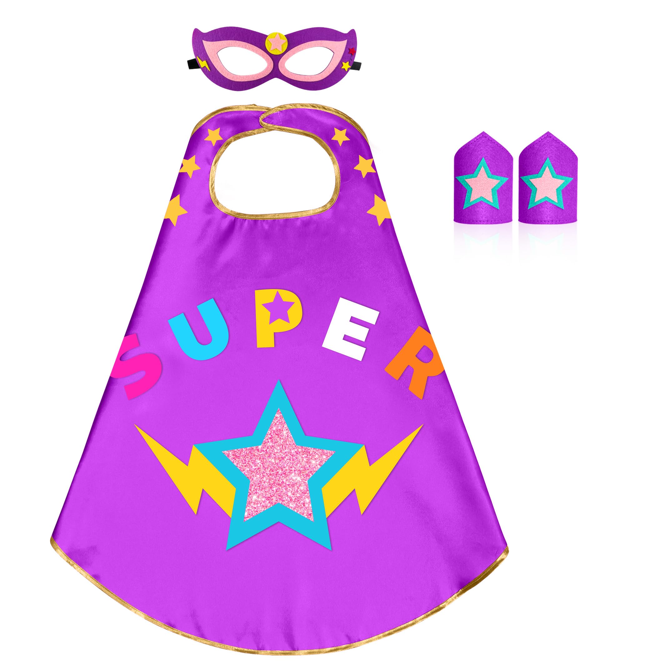 Star Superhero-Cape and Mask for Kids, Super-Hero-Costumes for Girls Boys Dress Up Toys B…