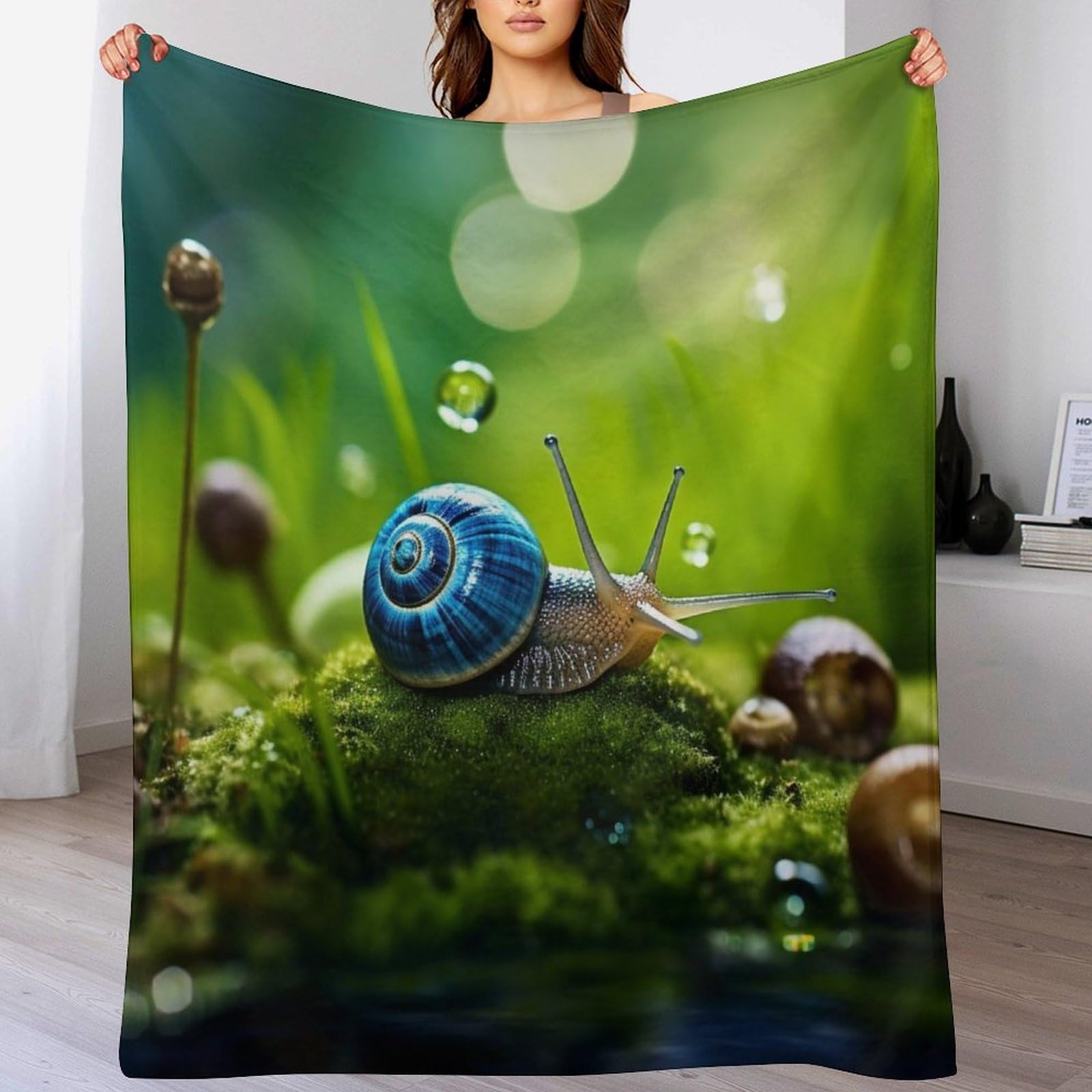 Couverture escargots lit ou canapé : plaid douillet pour moments cocooning