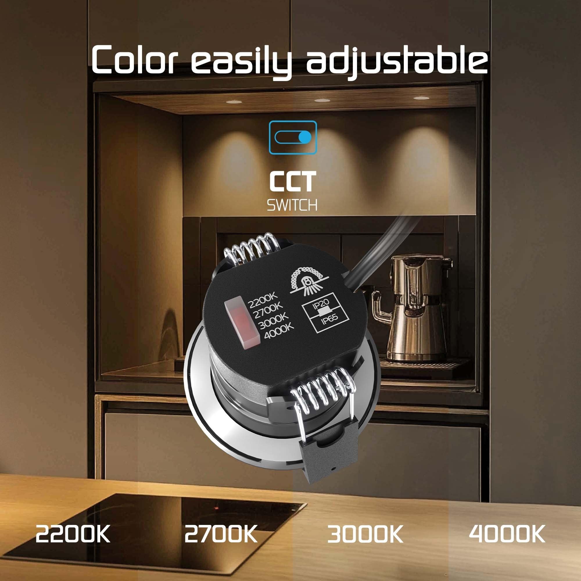 Ledvion 6 pezzi faretto LED bianco 4W CCT impermeabile IP65 dimmerabile | Foro di incasso Ø55mm; Impermeabile per bagno doccia e ambienti umidi interni