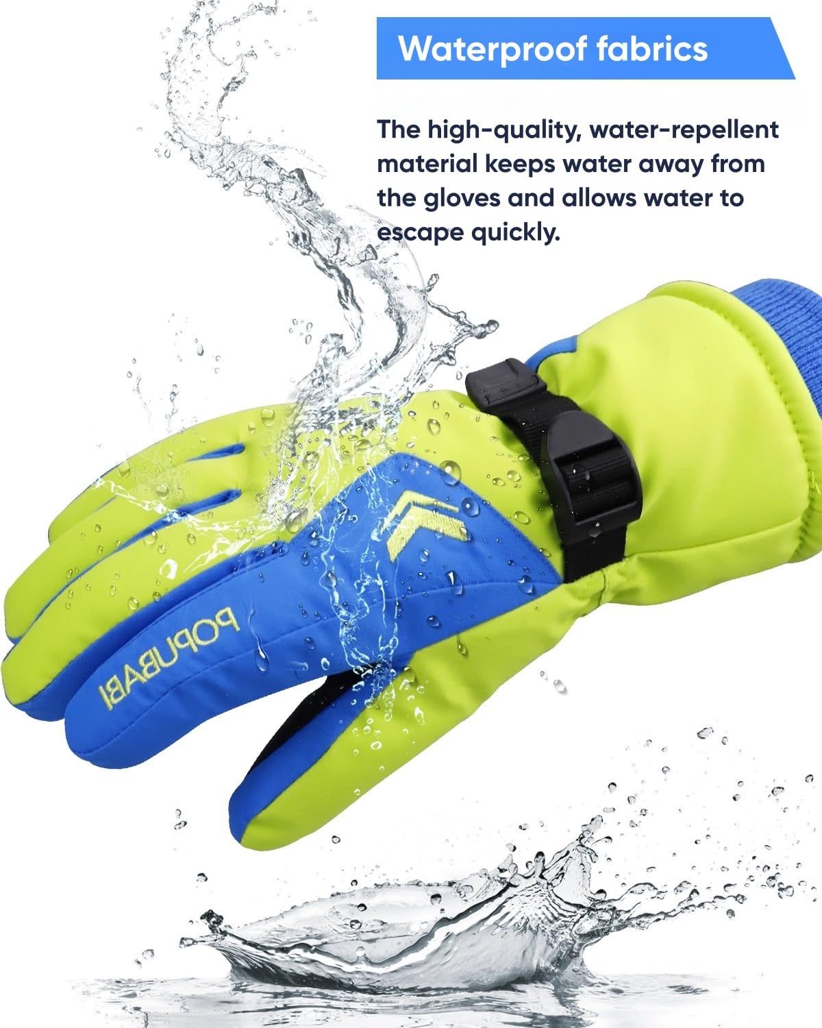 Guantes de Esquí para Niños, Impermeables y a Prueba de Viento, Cálidos para Snowboard y Ciclismo
