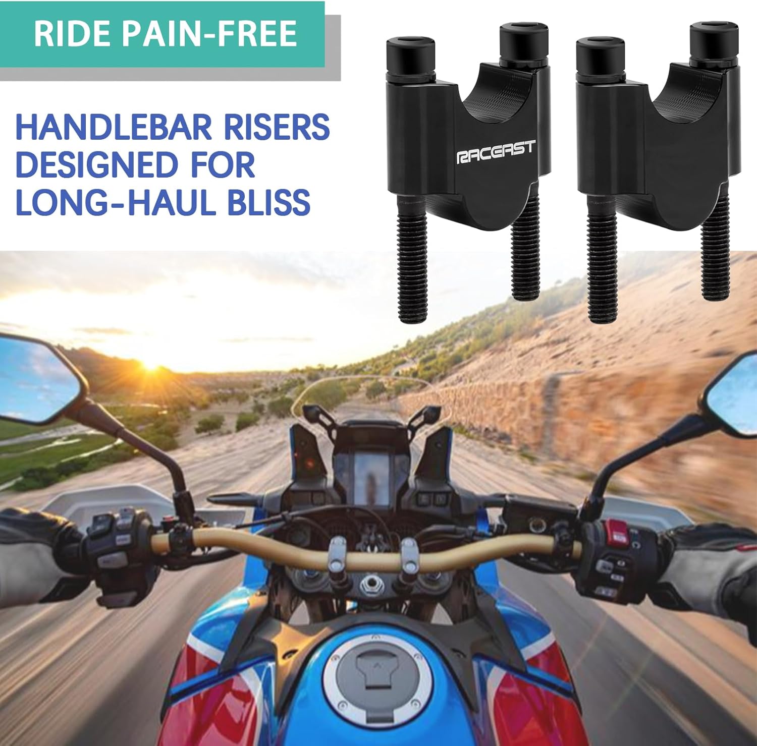 7/8" handlebar risers Motorcycle Handle Bar 22mm Bars 30mm Height Aluminum Alloy Riser Compatible with Kawasaki Honda Suzuki ATVs Dirt Bike Yamaha TW200 (Black, 7/8 inch (22mm))