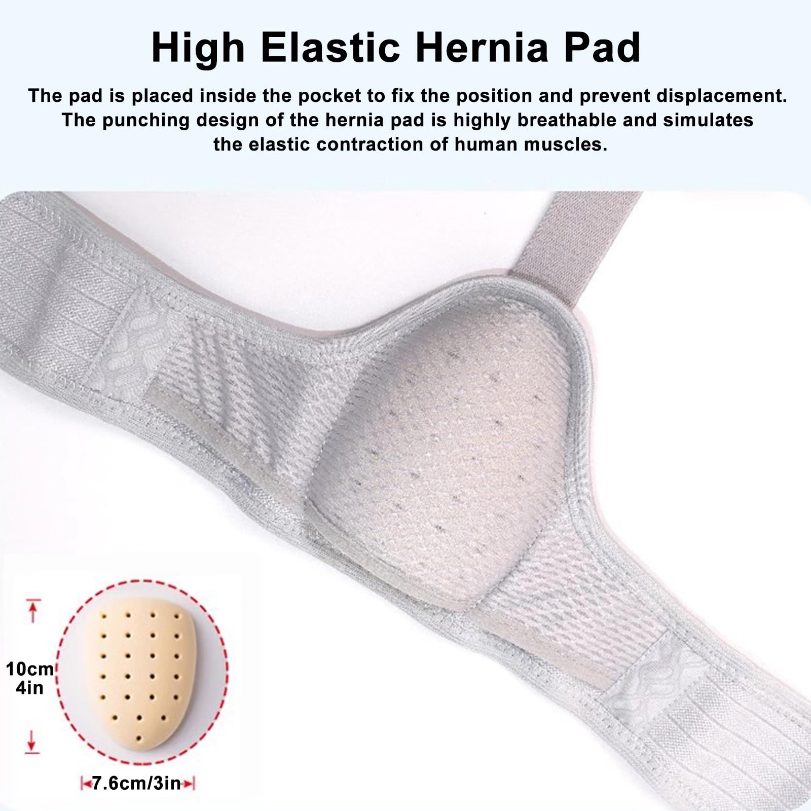 Cintura Ernia Inguinale Uomo e Donna, Supporto per Ernia Inguinale per Lato Sinistro o Destro con Cuscinetto di Compressione, Fascia Lombare Regolabile i Vita(Beige,XL)
