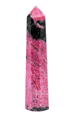 Rhodonite Crystal Towers ~ Natural Healing Crystal Point Obelisk for Reiki Healing and Crystal Grid (2" to 3" INCH) - Rhodonite - 2" to 3" INCH