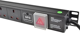 kenable Power Distribution Unit PDU 12 Way Surge Protected VERTICAL Rack Mount [12 Way Vertical SURGED]