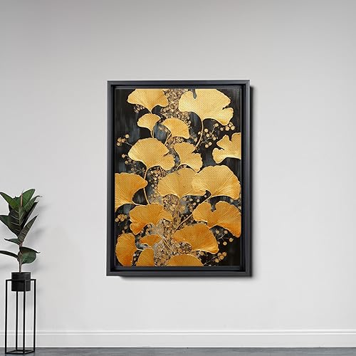 Miniatura 5 de Original Ginkgo biloba Print On Canvas, Modern Textured Gold Wall Art, Abstract Gold Leaves Print, Living room Wall Decor, Modern Decor Canvas, Arts