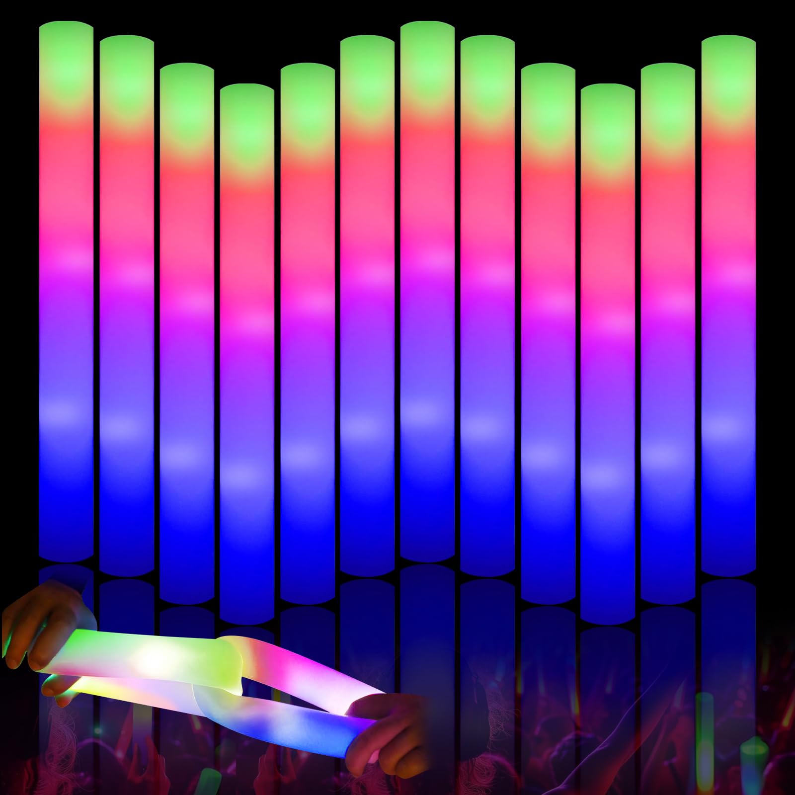 Bâtons Lumineux LED - Pack De 100 - Multicolore Pour Fêtes, Mariages Et Événements - 48 Cm
