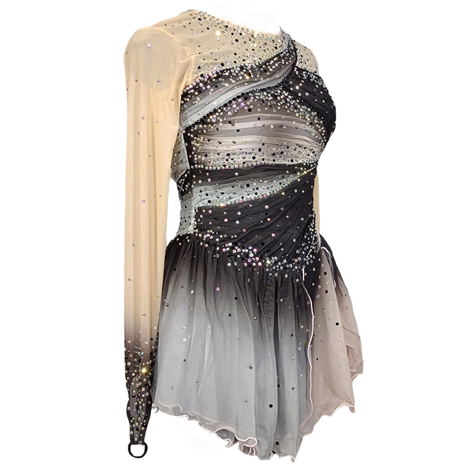 Professionelles Eiskunstlauf Kleid Für Mädchen Gradient Eislauf Wettkampfbekleidung Handgefertigte Outdoor Gymnastik Trikots Rollschuhrock
