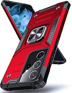 DASFOND Galaxy S21 Ultra 5G fodral, militärkvalitet stötsäkert skyddande telefonfodral skydd med förbättrad metallring stä...
