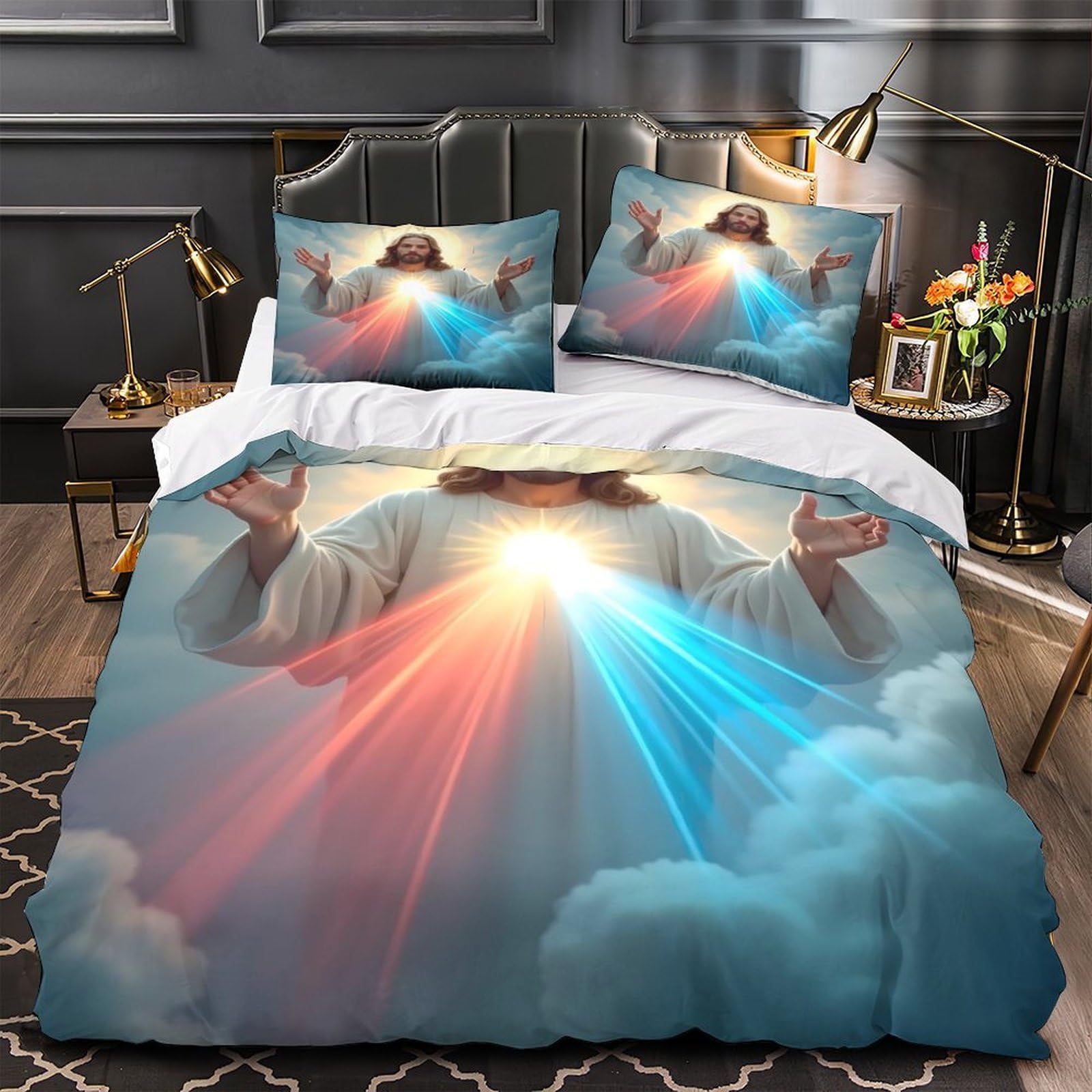 Parure de lit jaguar 220x240cm avec housse de couette en microfibre imprimée 3D