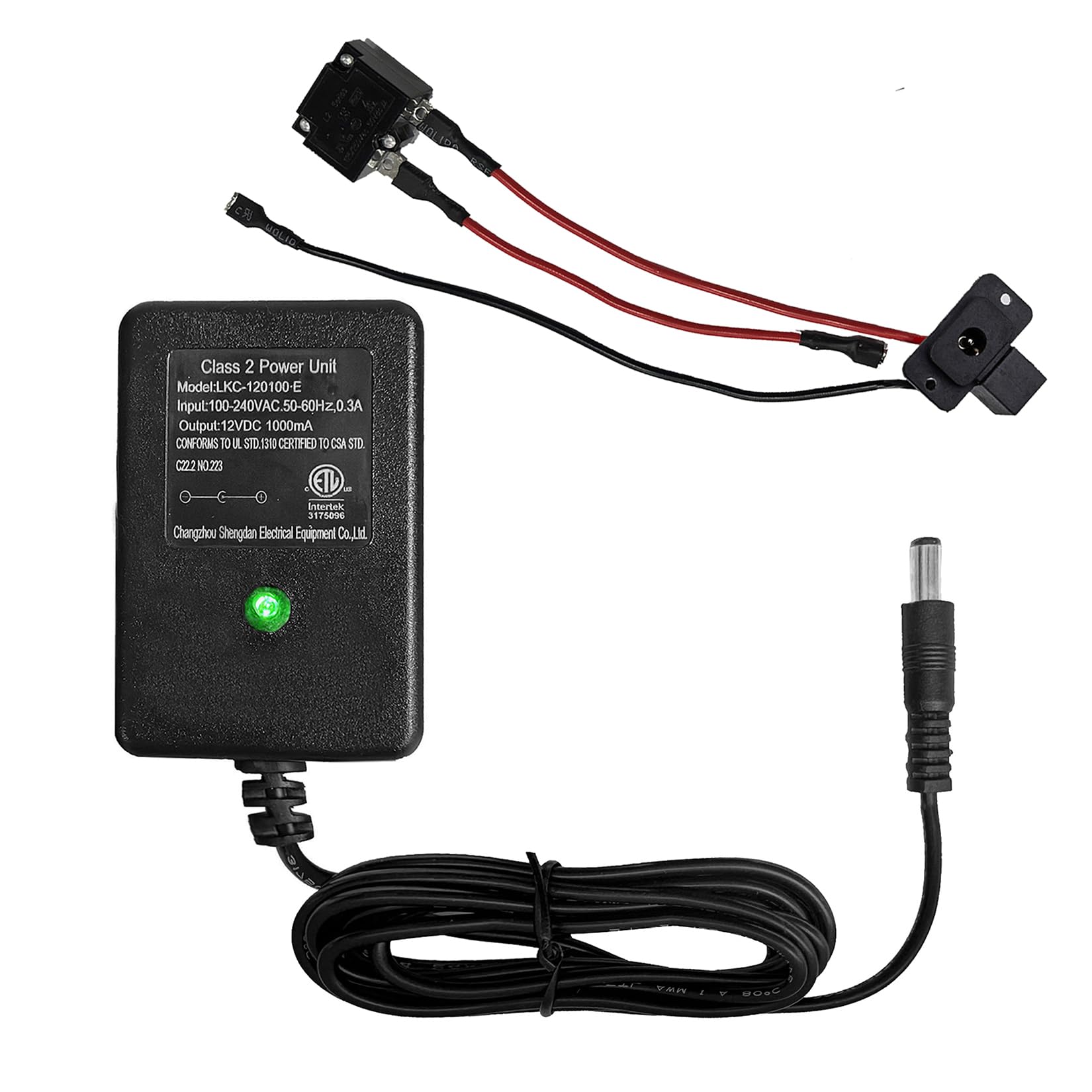 VitalKos 12V Battery Charger with Connection Line for Kids Ride On Toys, for Best Choice, Power Wheel,Wrangler, Kid Trax, Dynacraft Electric Car's Batteries (12V 1A Set)