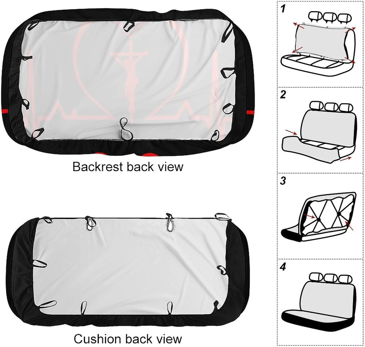 Jesus Christ Saved My Life Car Rear Seat Cover,Non-Slip Stretch Universal Fit Back Bench Car Seat Cover for Women Men Back Seats Auto Back Seats for Truck Van SUV