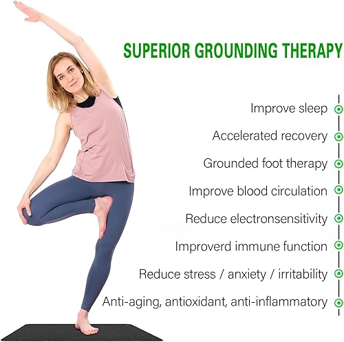 Miniatura 7 de FXYSWGA Alfombrilla de conexión a tierra, pies y cama, terapia de pies con tierra, alivia el dolor, la inflamación, los iones negativos, túnel